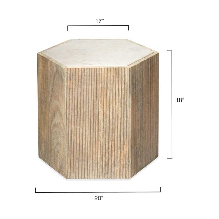 Premium Large Hexagon Argan Wood Table - Modern & Durable for Living Room, Dining Area, or Outdoor Patio