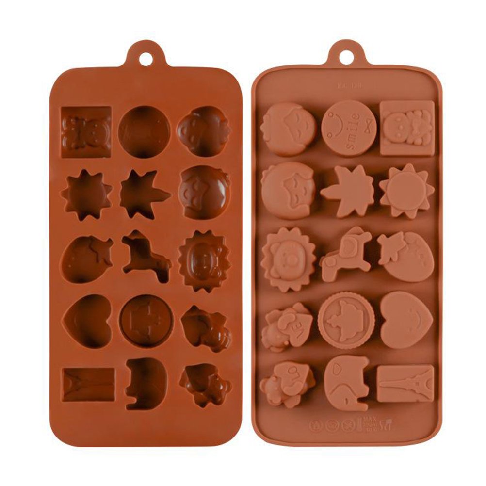 15-Piece Silicone Bakeware Set - Non-Stick Cake Molds, Candy Molds & Baking Molds for Cupcakes, Chocolate, Soap Making - BPA Free, Dishwasher Safe - Perfect for Home Baking, Party Treats & DIY Crafts