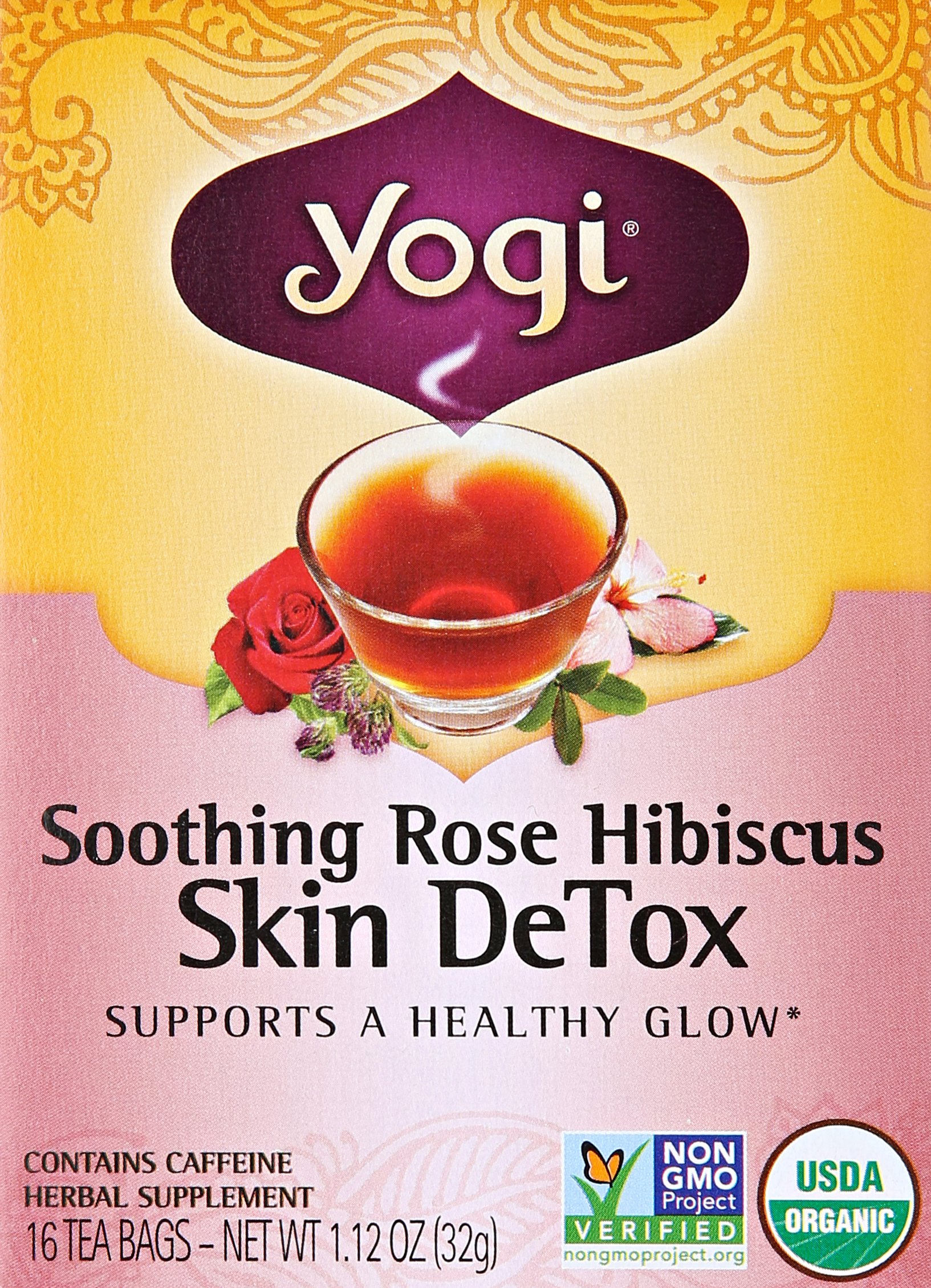 Yogi Skin Detox Tea - 16 Herbal Tea Bags for Cleansing & Glowing Skin | Supports Healthy Digestion & Skin Clarity | Perfect for Morning Routine or Post-Workout Recovery