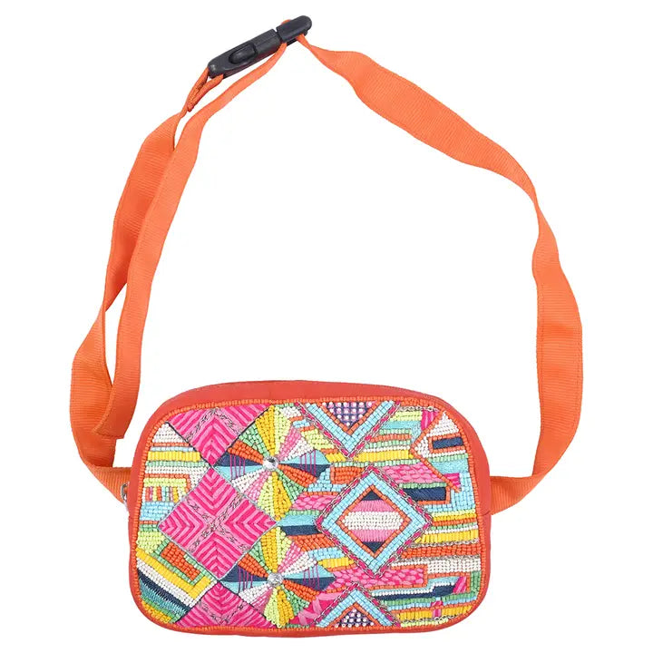 Handmade Beaded Belt Bag for Women - Stylish Crossbody Waist Pack with Adjustable Strap - Perfect for Festivals, Travel, and Everyday Use
