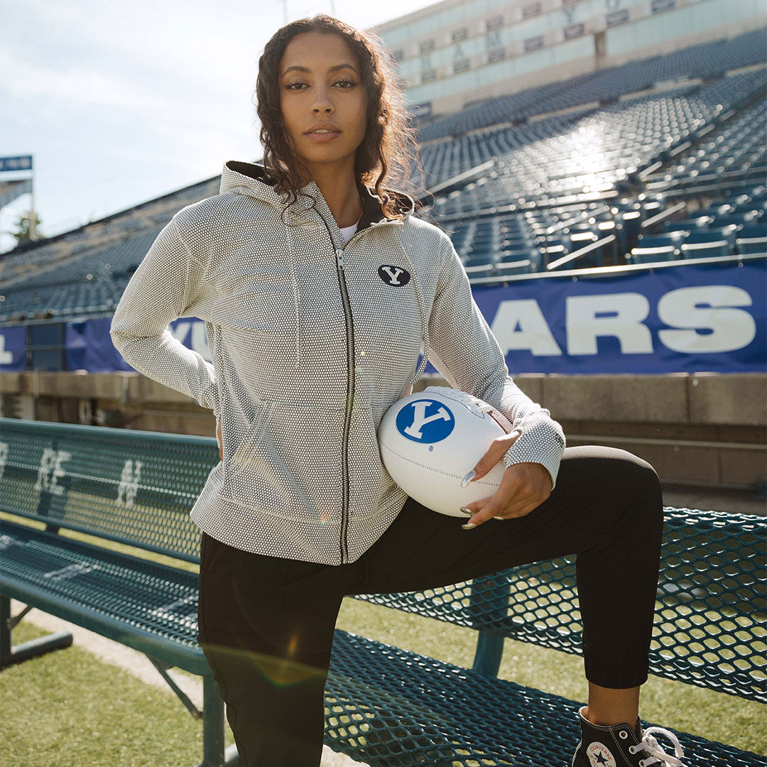 BYU Albion Honeycomb Zip Up Hoodie - Men's & Women's Pullover Sweatshirt for College Fans & Casual Wear