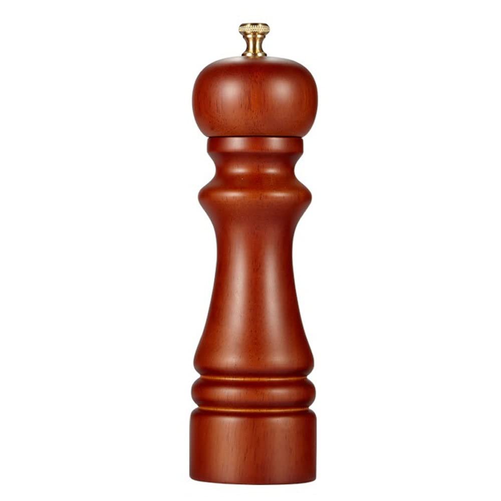 Premium Oak Wood Salt and Pepper Grinder Set - Adjustable Coarseness Ceramic Core Manual Spice Mill - 6 Inch Wooden Salt & Pepper Shakers for Kitchen, Dining Table, BBQ, Camping & Gifting