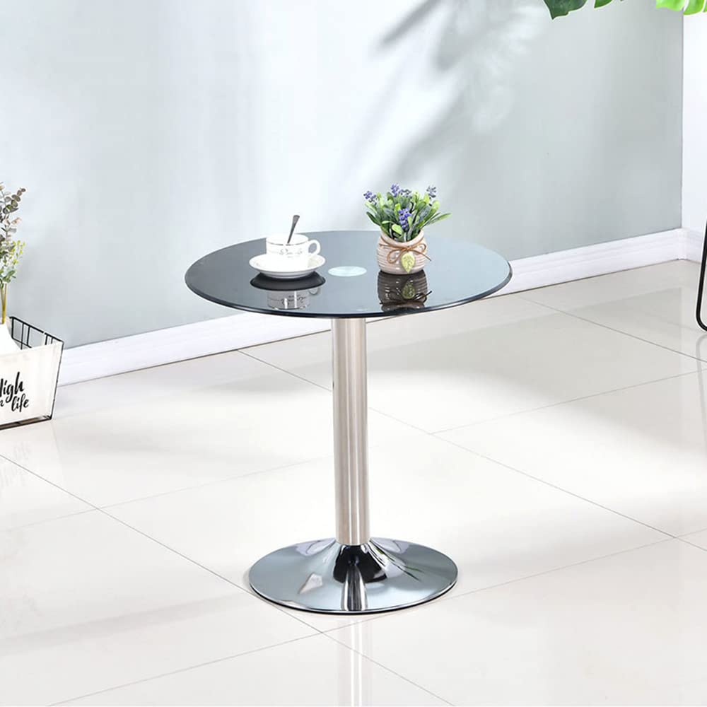 Modern Round Glass Dining Table with Tulip Base - 23.6