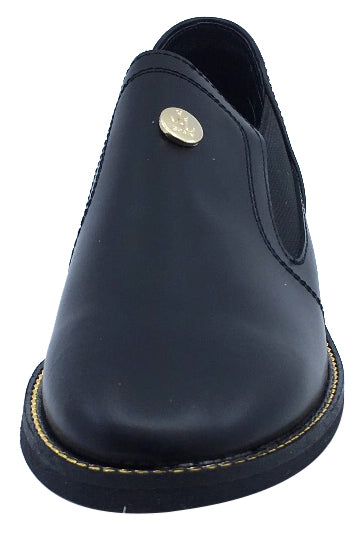 Luccini Girls Black Slip On Fashion Booties with Gold Trim - Stylish & Comfortable Shoes for School, Parties & Everyday Wear