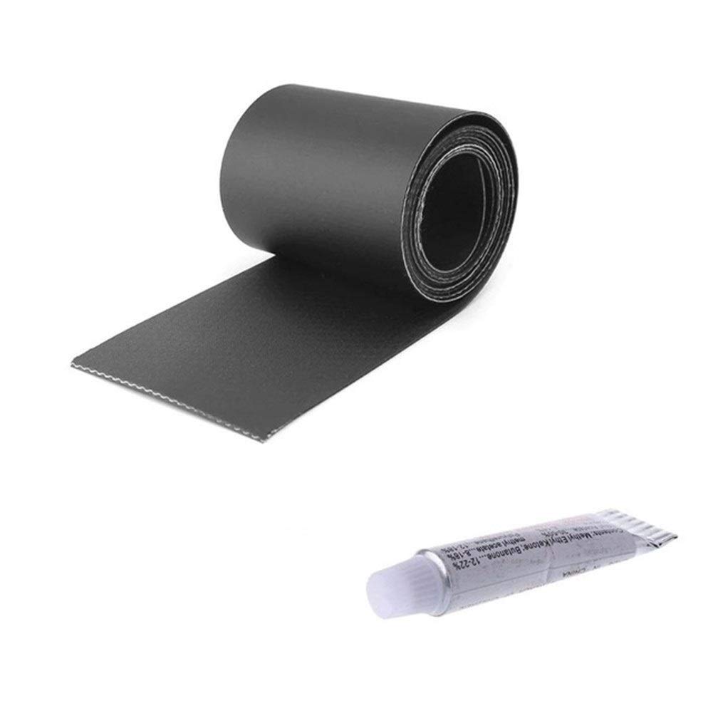 Waterproof PVC Repair Patch Kit for Kayak, Dinghy, Drift Boats & Inflatable Boats - Strong Adhesive Glue for Leaking Holes & Damages (Black) - Perfect for Emergency Repairs on Water Sports Gear, Fishing Boats and Pool Floats