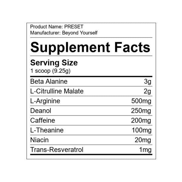 Beyond Yourself PreSET 277.5g - Premium Quality Protein Powder for Muscle Growth & Recovery | Ideal for Post-Workout, Weight Management & Active Lifestyle
