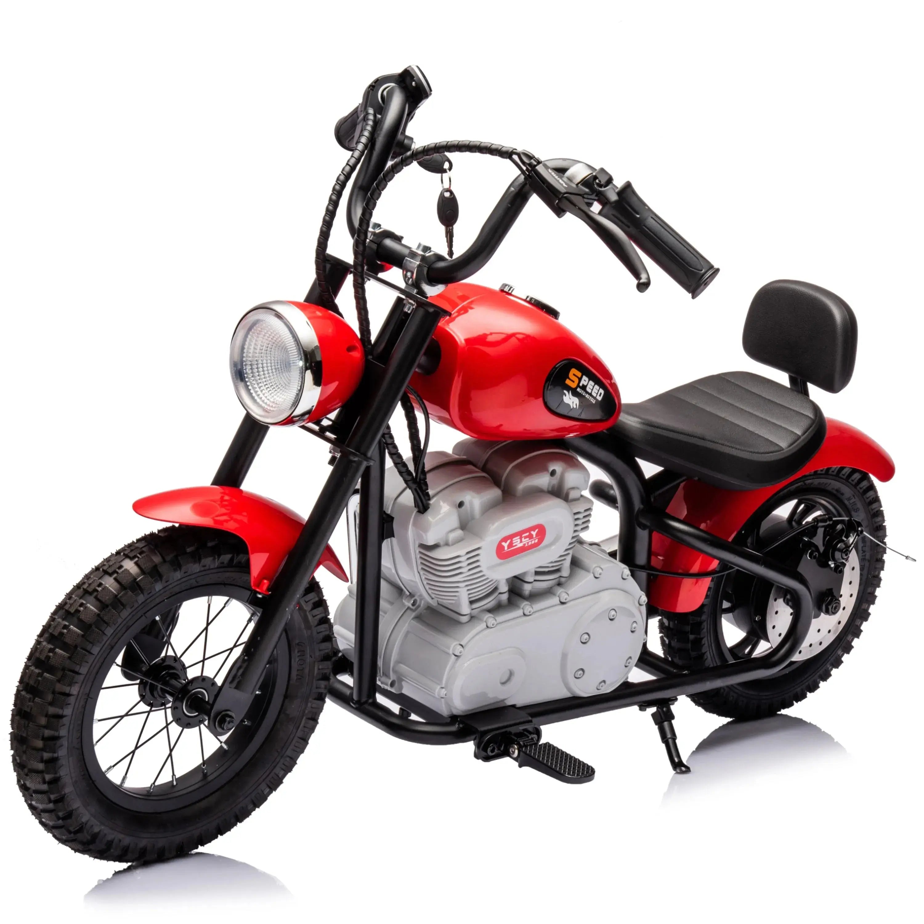 36V Freddo E Chopper Electric Motorcycle - 1 Seater with Leather Seat & Brushless Motor for Adults - Perfect for Urban Commuting & Leisure Rides