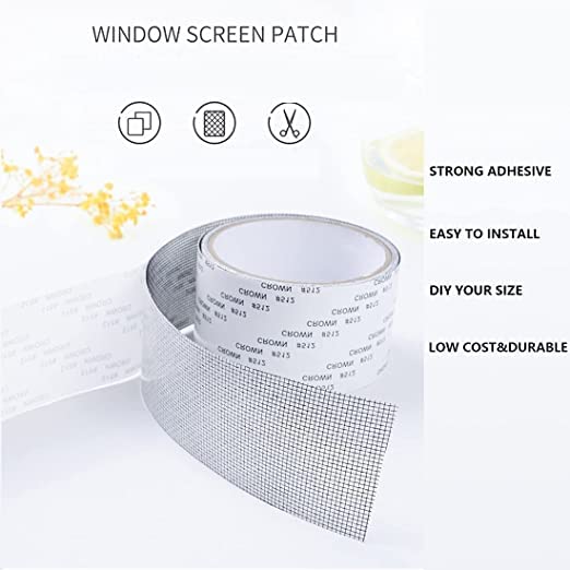 Viraaji Window Screen Repair Tape | Heavy Duty Mesh Patch with Strong Adhesive | Waterproof & Durable for Door & Window Screen Repairs | Fix Tears & Holes | Perfect for Home, RV, and Patio Screens