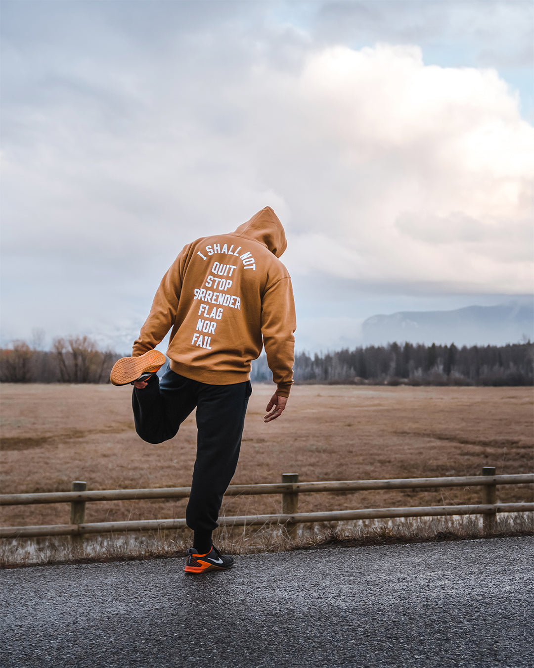 Anthem Hoodie - Saddle Brown & White Color Block Pullover | Cozy Casual Wear for Men & Women | Perfect for Outdoor Activities, Gym & Street Style