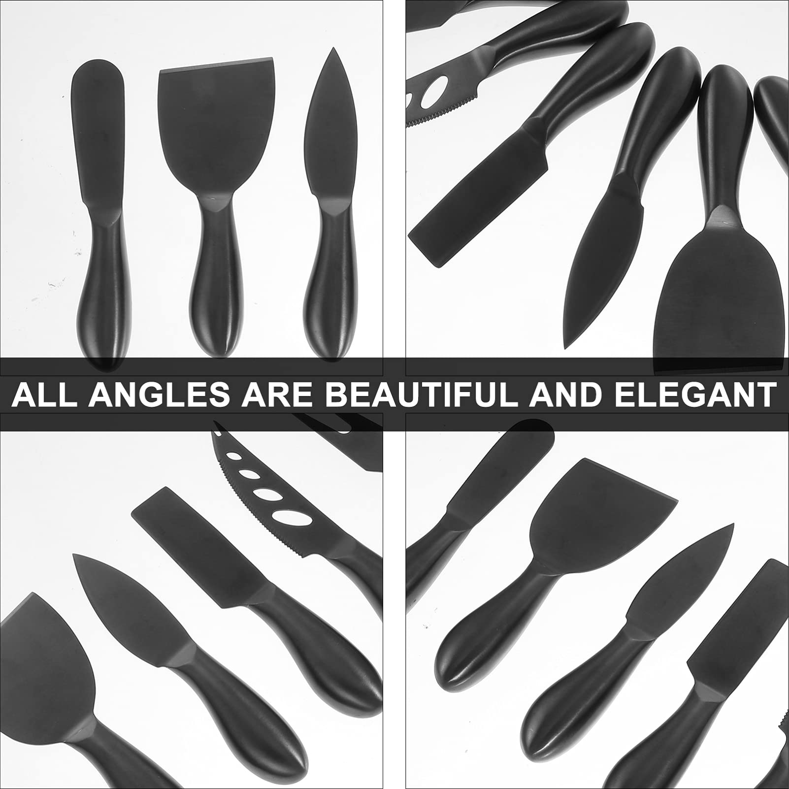 6Pcs Stainless Steel Cheese Knives Set - Cheese Cleaver, Butter Spreader & Mini Spatula - Lightweight Dinner Cutlery for Cheese, Butter & Eggs - Perfect for Parties, Picnics & Kitchen Use