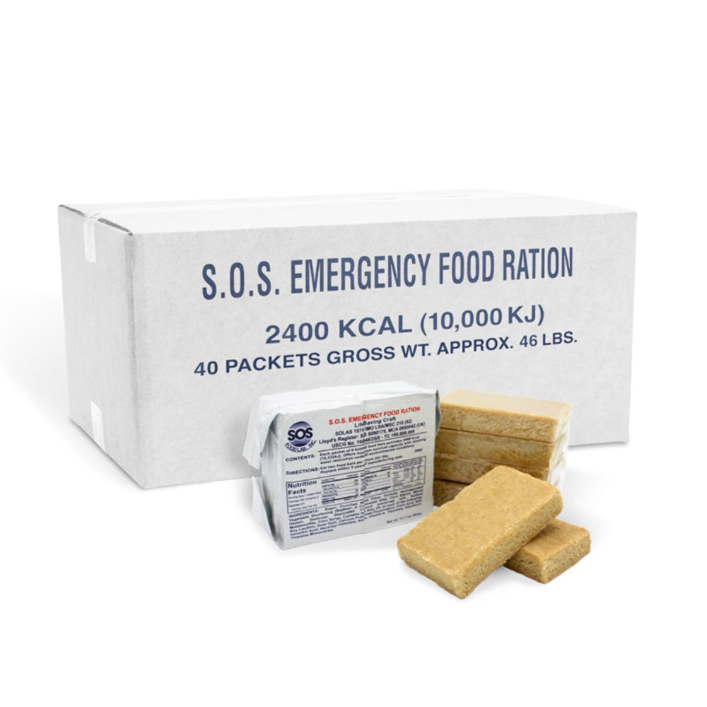 2400 Calorie Emergency Food Bar - 5-Year Shelf Life SOS Survival Rations for Camping, Hiking & Disaster Preparedness