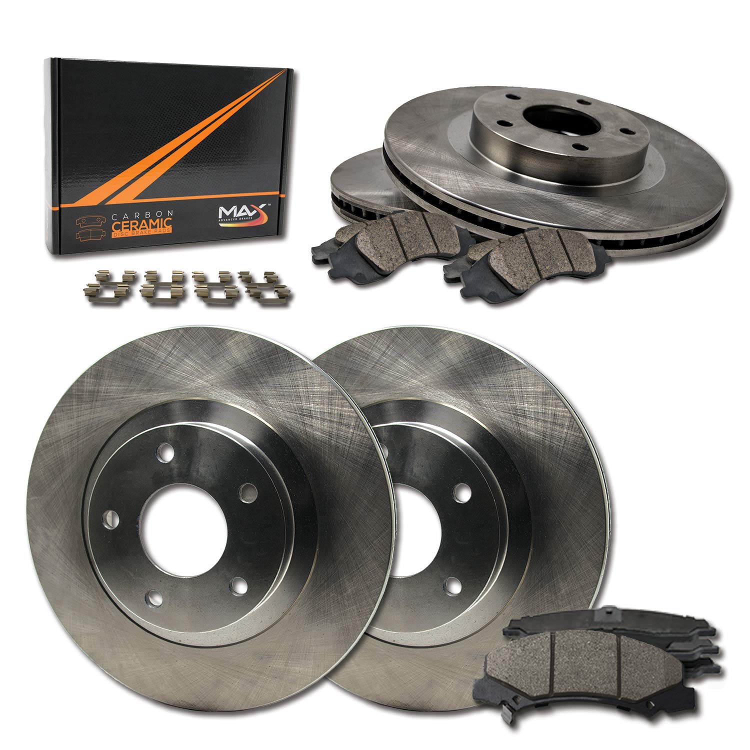 Premium OE Front & Rear Brake Rotors with Carbon Ceramic Pads - KT147743 - Perfect for High-Performance Vehicles & Daily Commuting