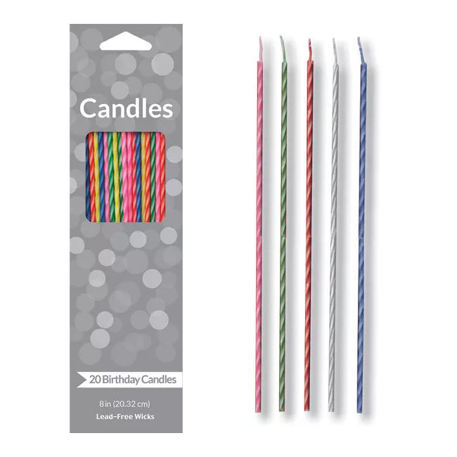 20-Pack Two-Toned Party Candles for Birthday, Wedding & Celebration Decor - Elegant Dual-Color Candles for Tables, Cakes & Events