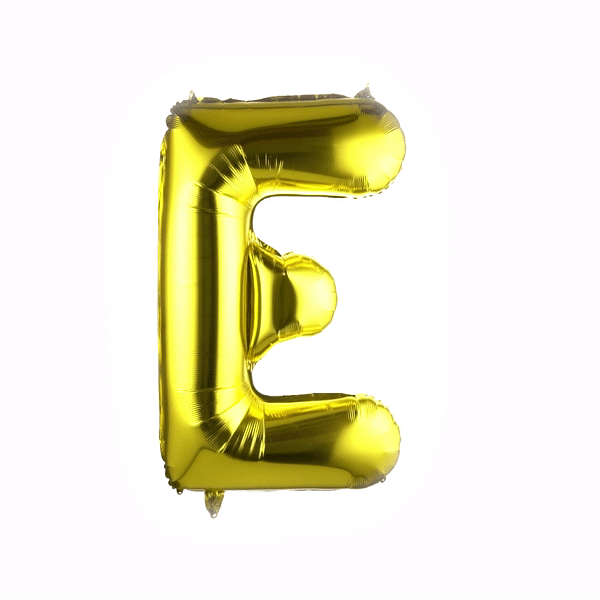 Balloonify Gold Mylar Letter E Balloon - 40 Inch Large Foil Alphabet Balloon for Birthday Party Decorations, Baby Showers, Graduation Celebrations & Special Events (1 Count Box)