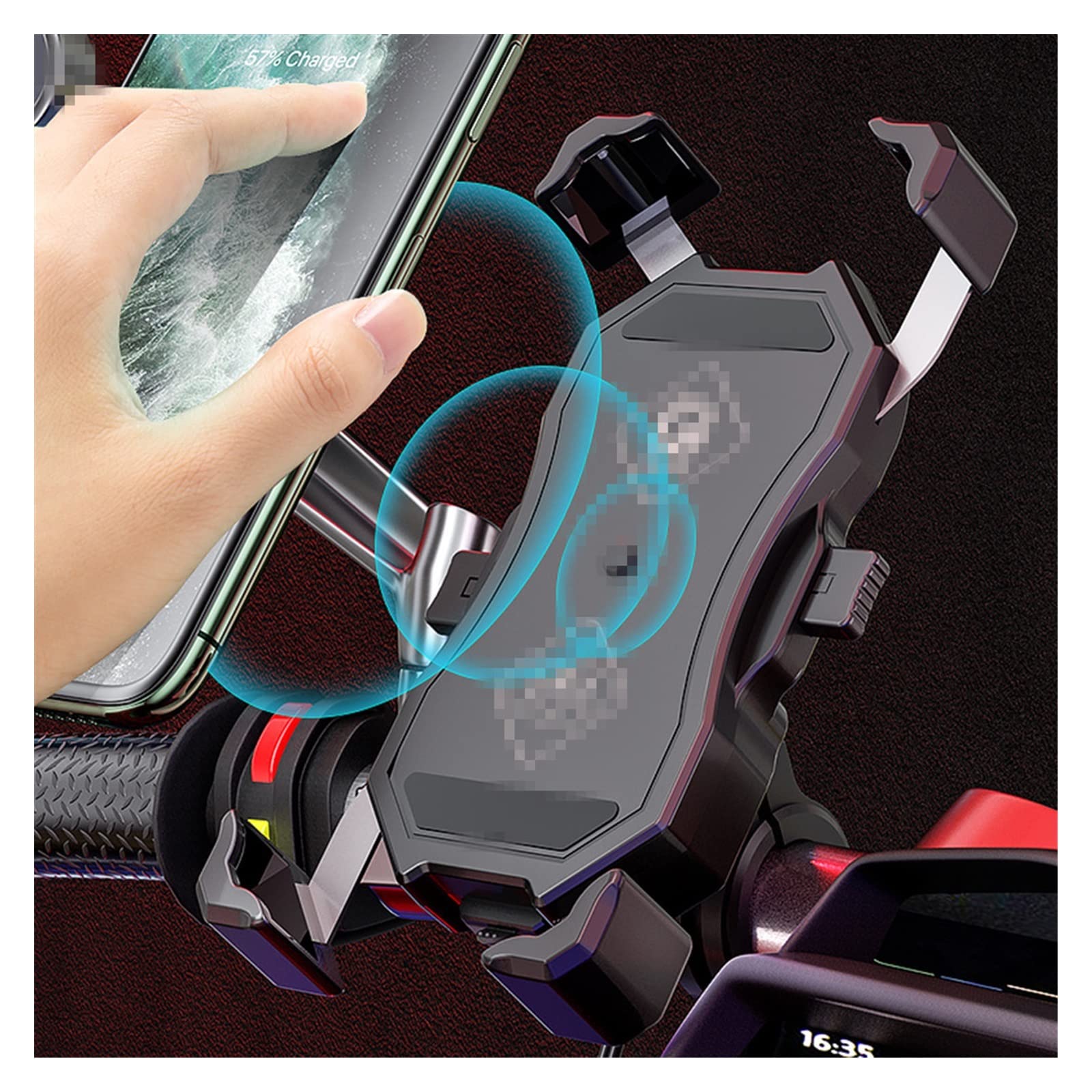 Universal Motorcycle Phone Mount - Adjustable Bike Handlebar Phone Holder for iPhone & Android - Waterproof & Shockproof - Perfect for Commuting, Off-Roading & GPS Navigation (Color: C)