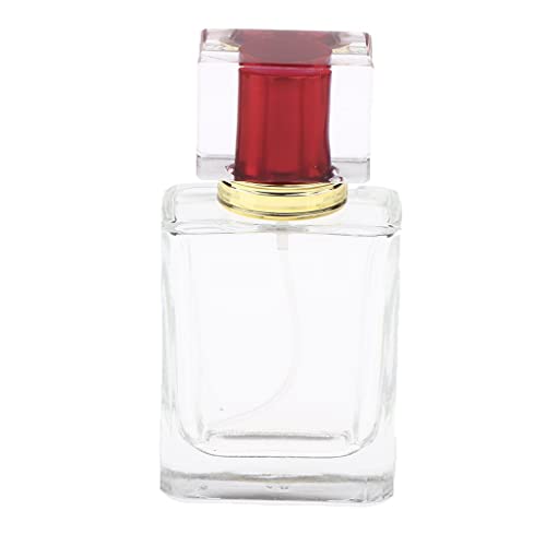 50ml Empty Glass Perfume Bottle with Red Cap - Refillable Fragrance & Aftershave Spray Container for DIY Essential Oils, Travel Size Perfume Atomizer - Perfect for Home Scent Blending, Gift Packaging & Travel Toiletries
