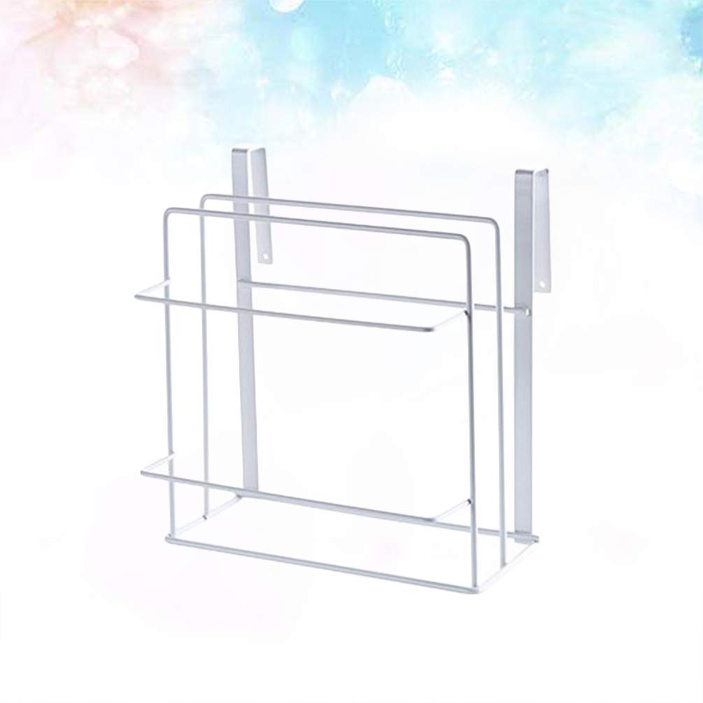 Premium Wall-Mounted Cutting Board Rack - Over Cabinet Door Organizer for Kitchen & Bathroom Storage | Space-Saving Chopping Board Holder | Durable White Kitchen Organizer for Utensils, Sponges & Cleaning Supplies