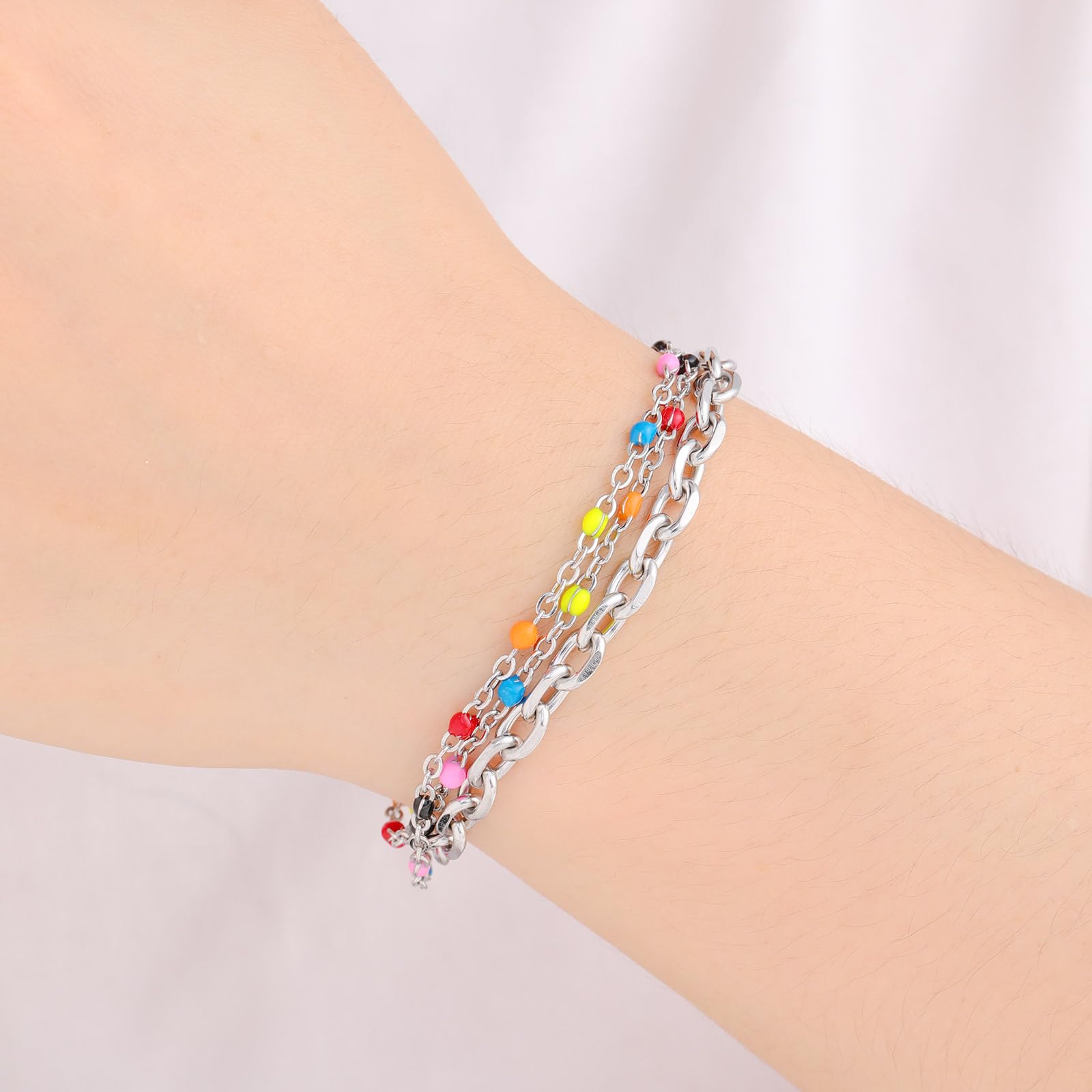 Custom Medical Alert Bracelet for Women - Personalized Engraved Stainless Steel ID Bracelet with 3-Layer Chain (5.5-8.5 Inch Adjustable) - Perfect for Emergency Medical Identification & Daily Wear