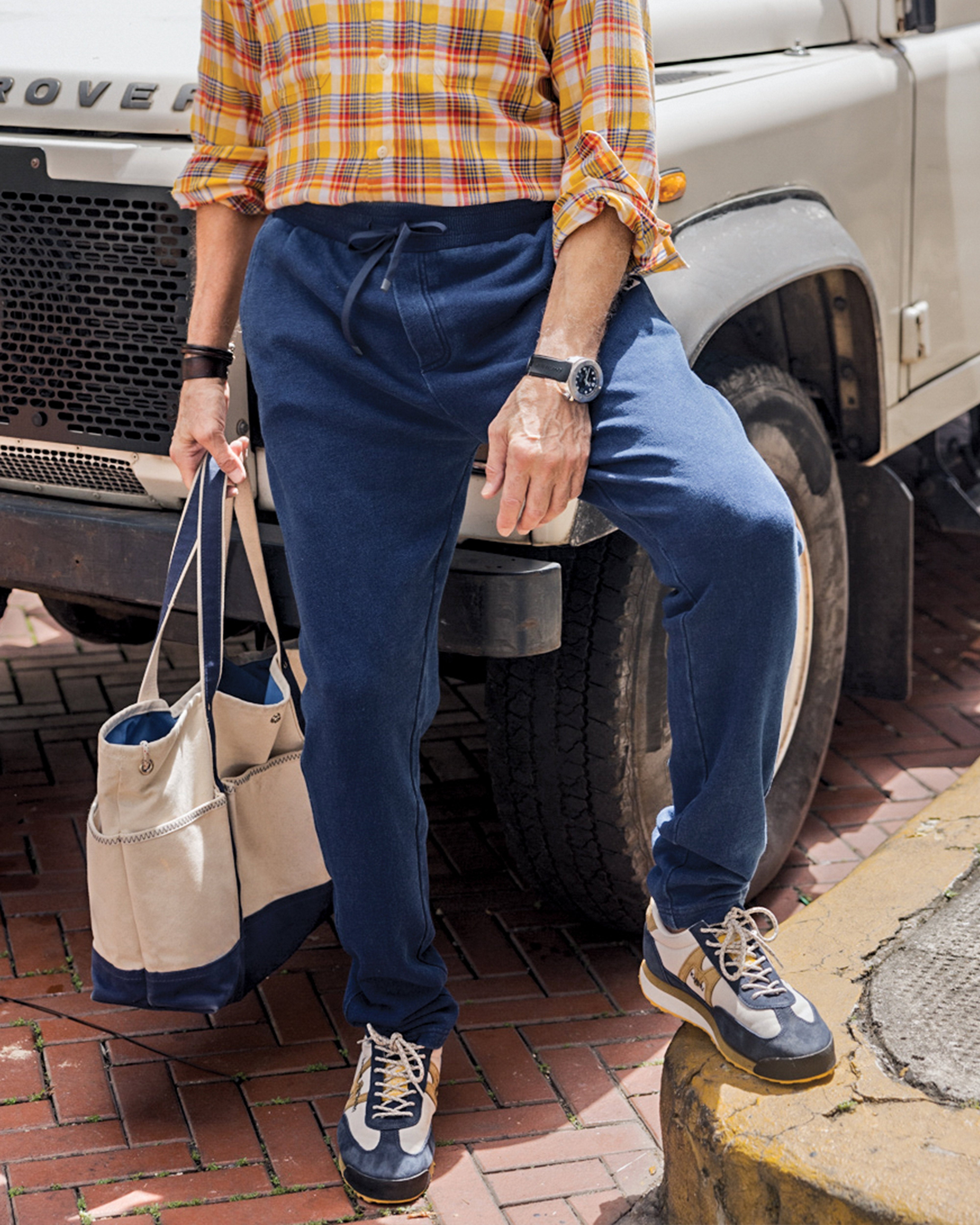 Monterey Pant - Dark Wash Indigo Loopback Terry Casual Pants for Men | Comfortable Lounge & Everyday Wear