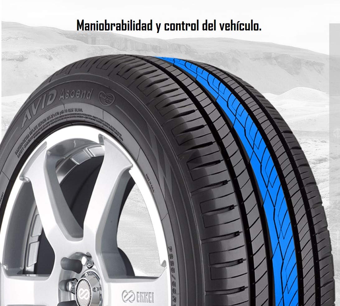Yokohama AVID Ascend T Radial Tire - 195/60R15 87T SL - High Performance All-Season Tires for Sedans & Compact Cars - Perfect for Daily Commuting & Highway Driving