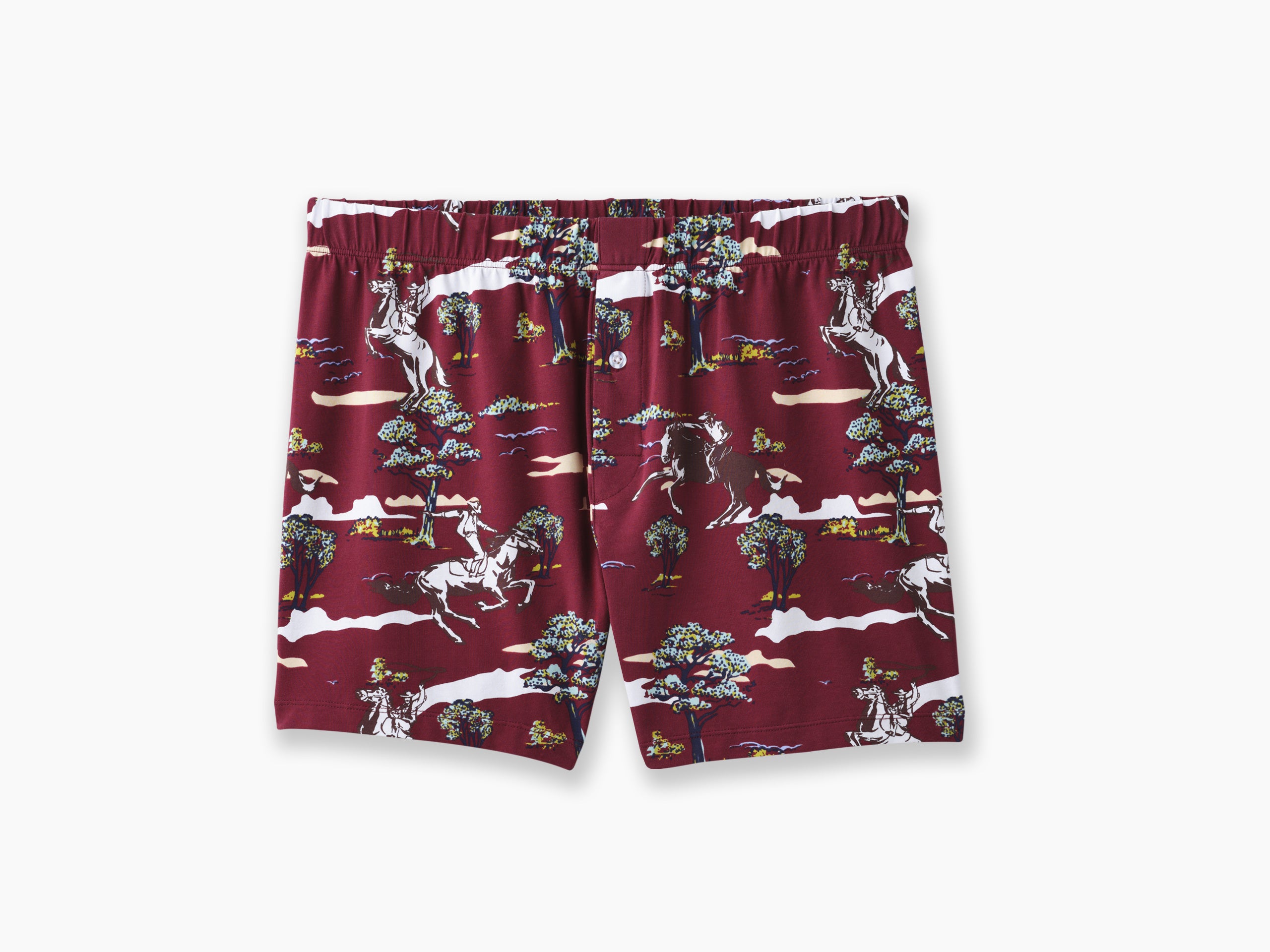Men's Slim Fit Boxer Briefs - Red Rodeo Print | Soft Comfort Underwear for Everyday Wear & Gym Workouts