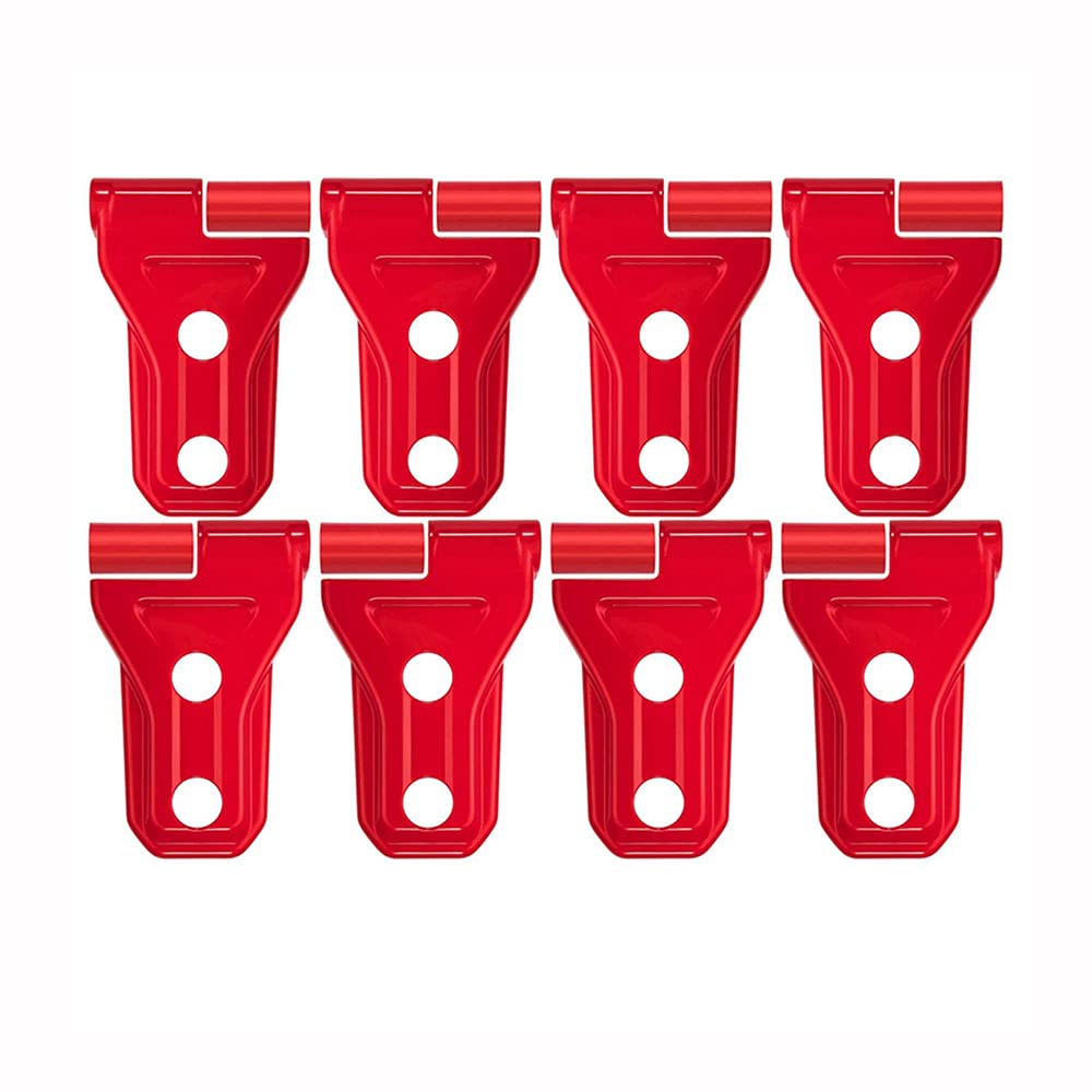 ABS Car Door Hinge Covers for 2018-2021 Jeep Wrangler JL & Gladiator JT - Red 8 Piece Set - Durable Styling Accessories for Off-Road Protection & Custom Look