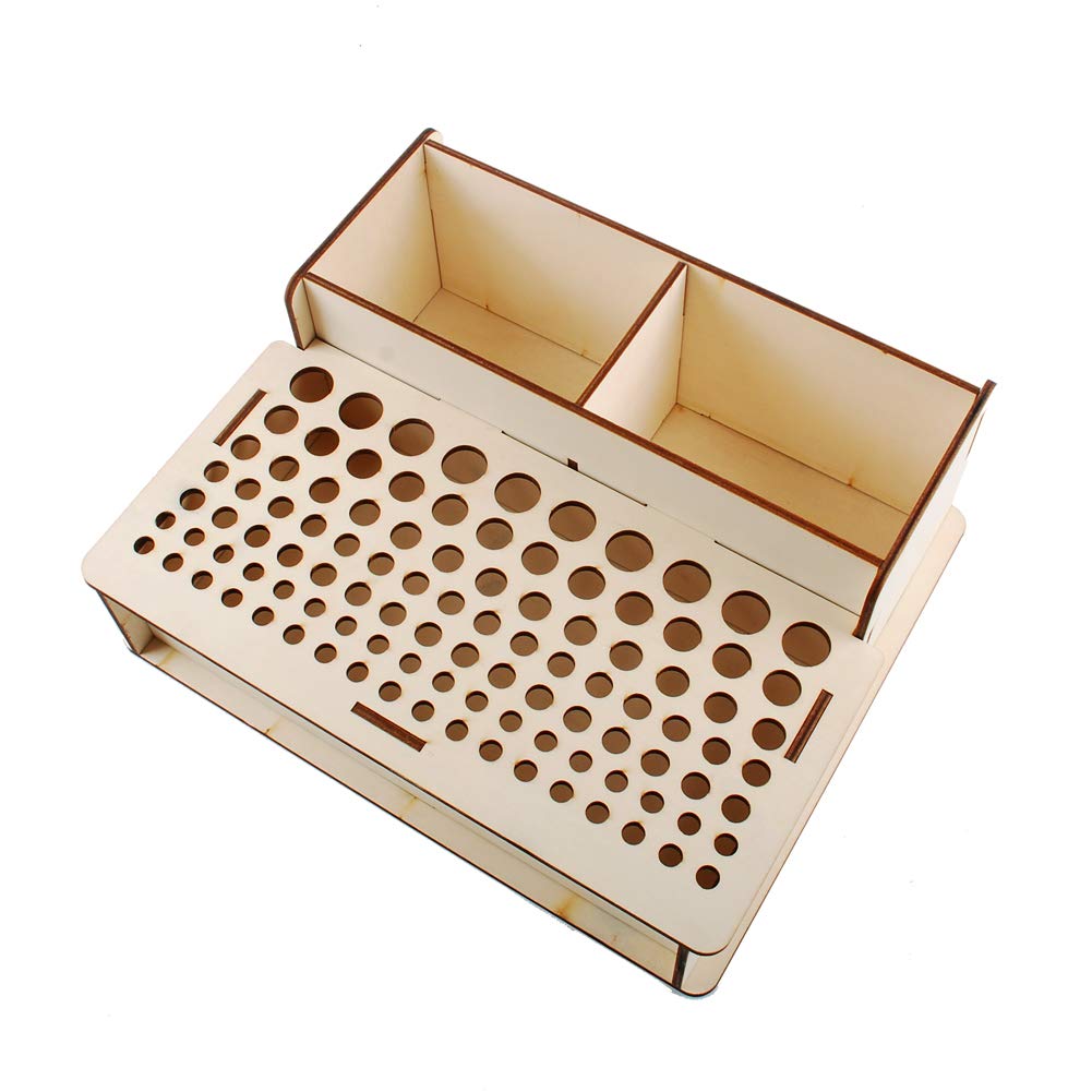 Premium Leather Craft Tool Organizer - Wooden Storage Box for Leather Tools, Punch Tools & Craft Supplies | Perfect for Leatherworking, DIY Projects & Workshop Organization (102)