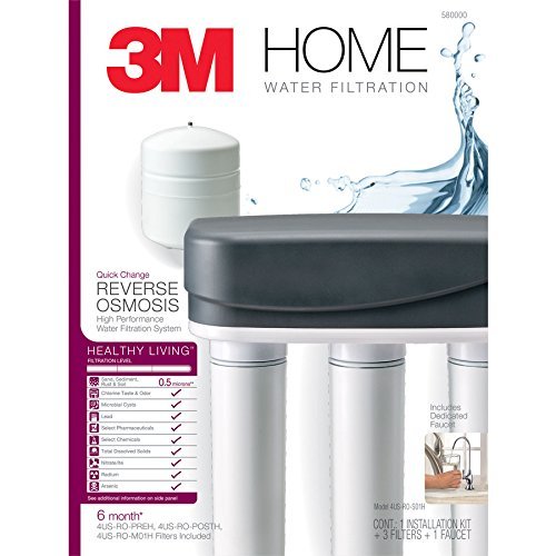 3M 4US-RO-S01H Reverse Osmosis Water Filtration System - Under Sink Drinking Water Filter for Clean, Pure Water | Perfect for Home, Office & RV Use