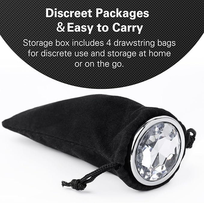 **Slick's 4-Piece Beginner Anal Plug Set with Discreet Black Storage Bag – Anal Training Kit for Women, Men & Couples – G-Spot Stimulation – Clear Silicone Sex Toys for Sensual Play & Intimate Exploration**    *(Perfect for Solo Play, Couples' Bonding & Sensual Adventures – Safe & Comfortable Anal Training for Beginners)*