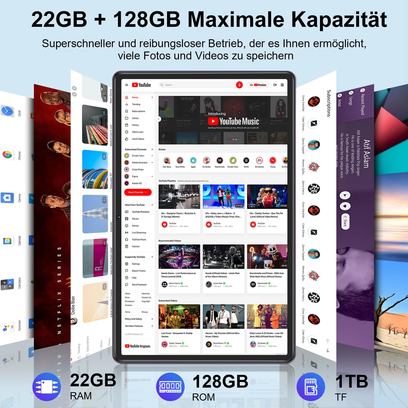 ZIOVO 10 Inch Android 14 Tablet with 22GB RAM 128GB ROM (Expandable 1TB), Widevine L1, 5G WiFi, Octa-Core 2.0GHz, 8000mAh Battery, 5MP+8MP Cameras, Bluetooth 5.0, AGPS, Metal Body - Includes Keyboard & Mouse (Gray) - Perfect for Work, Study, and Entertainment