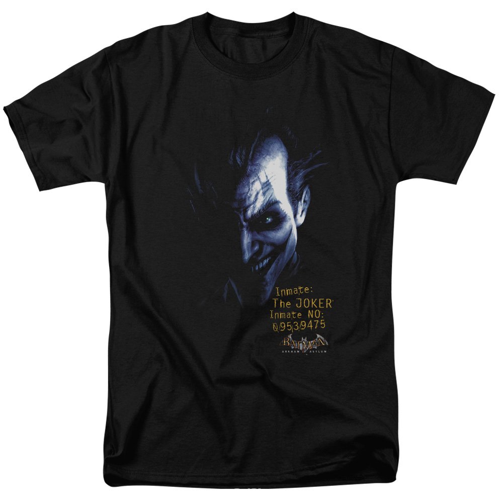 Batman Arkham Joker Unisex T-Shirt for Men & Women - X-Large Black | Casual Graphic Tee for Cosplay, Comic Con & Everyday Wear