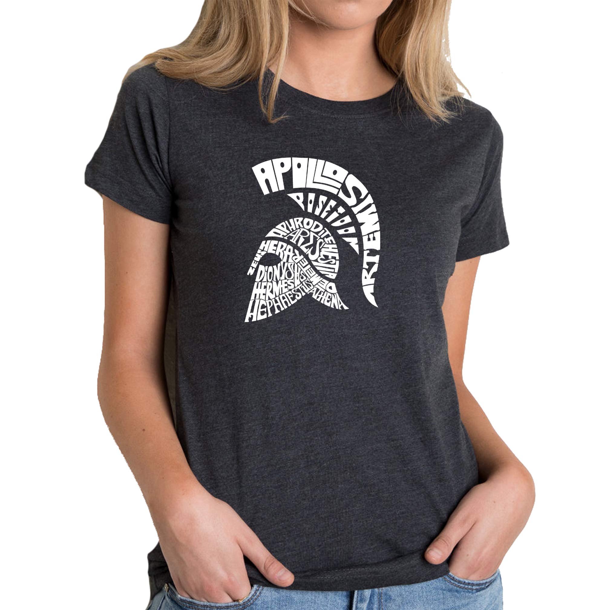 LA POP ART Women's Premium Blend Word Art T-Shirt - Spartan | Soft Graphic Tee for Casual Wear, Gym & Street Style