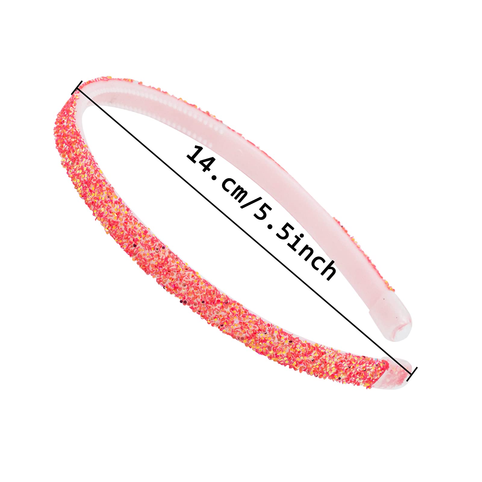 Fishdown Glitter Headbands for Girls & Women - 6PCS Sparkly Plastic Hair Hoops for Teens, Parties, Dance Performances & Everyday Fashion Accessories
