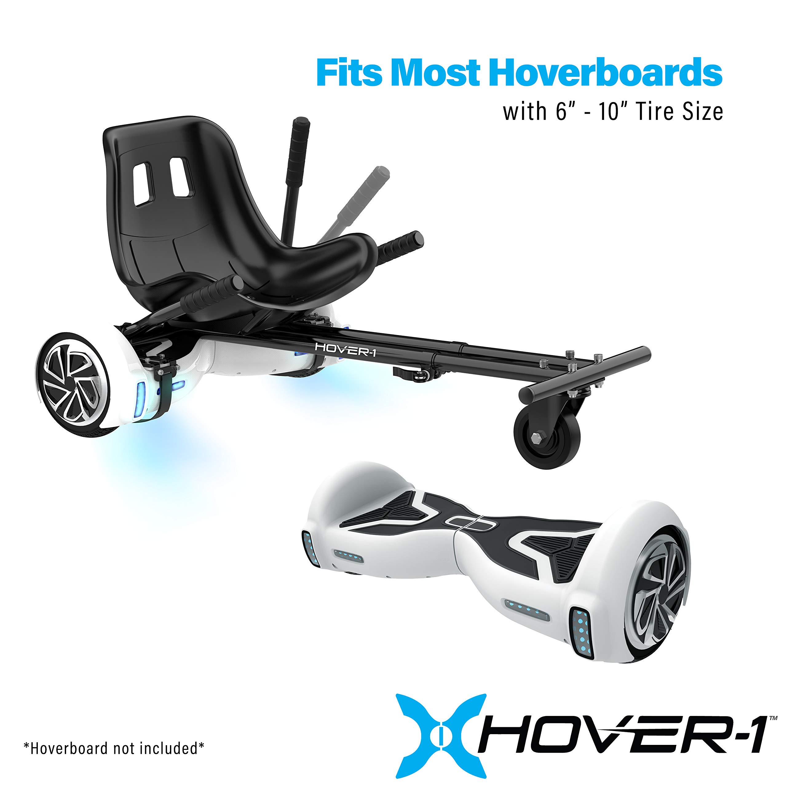 **Razor Crazy Cart Shift Electric Drifting Go Kart for Kids Ages 6+ (Low Speed) & 8+ (High Speed) - 12V Battery, High/Low Speed Switch, Easy Drift System - Max 120 lbs, Black/Blue | Hover-1 Buggy Attachment for 6.5