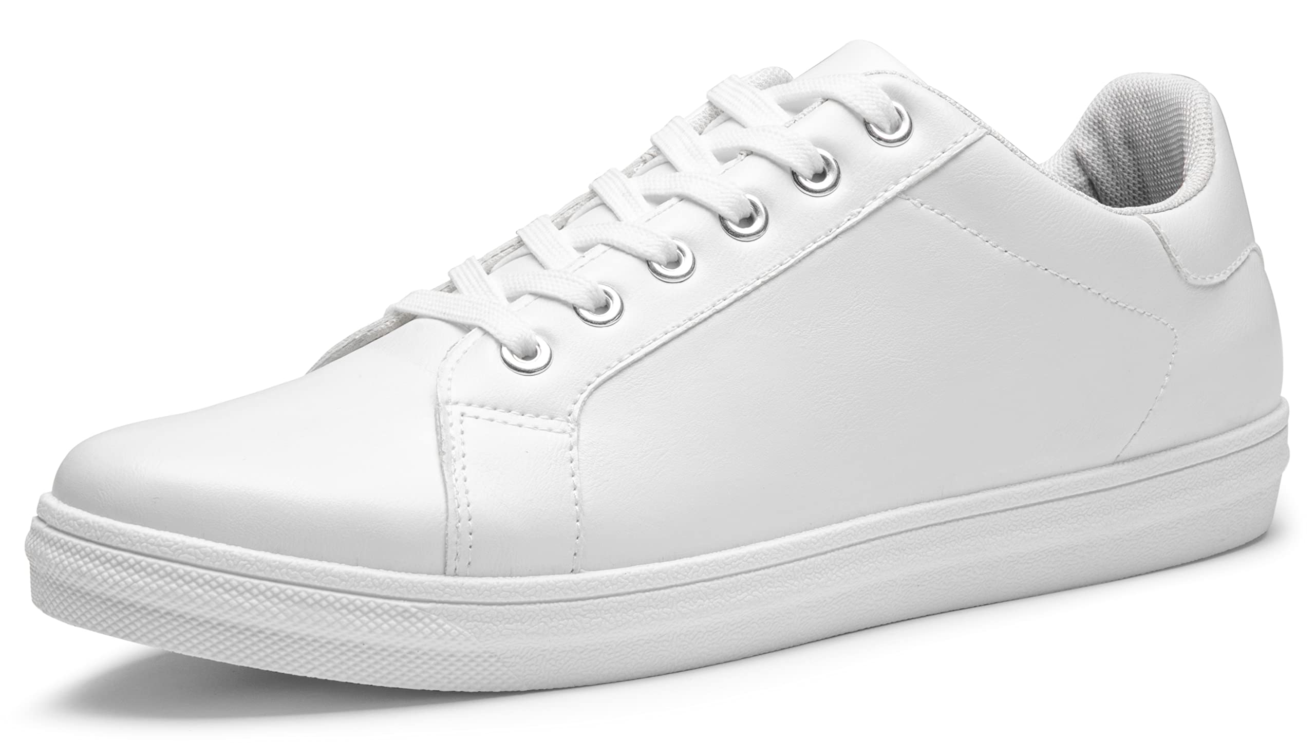 Jousen Men's White Casual Sneakers - Breathable Soft Comfortable Fashion Shoes for Walking, Running & Daily Wear
