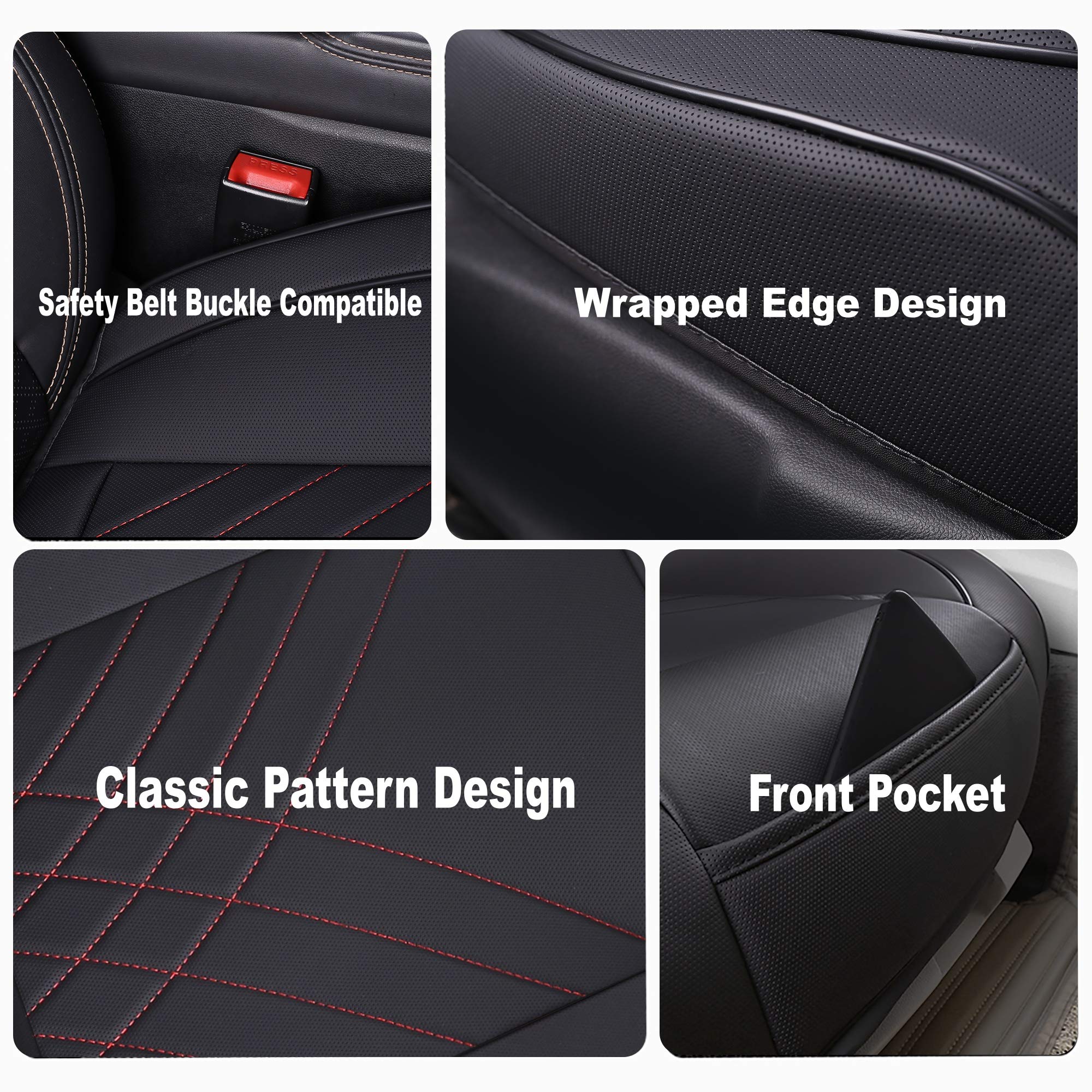 Kingphenix Universal Car Seat Cover - Easy Installation, Fits Most Cars, Vans, Trucks & SUVs - Black & Red Line Design - Perfect for Road Trips, Commuting & Pet Protection