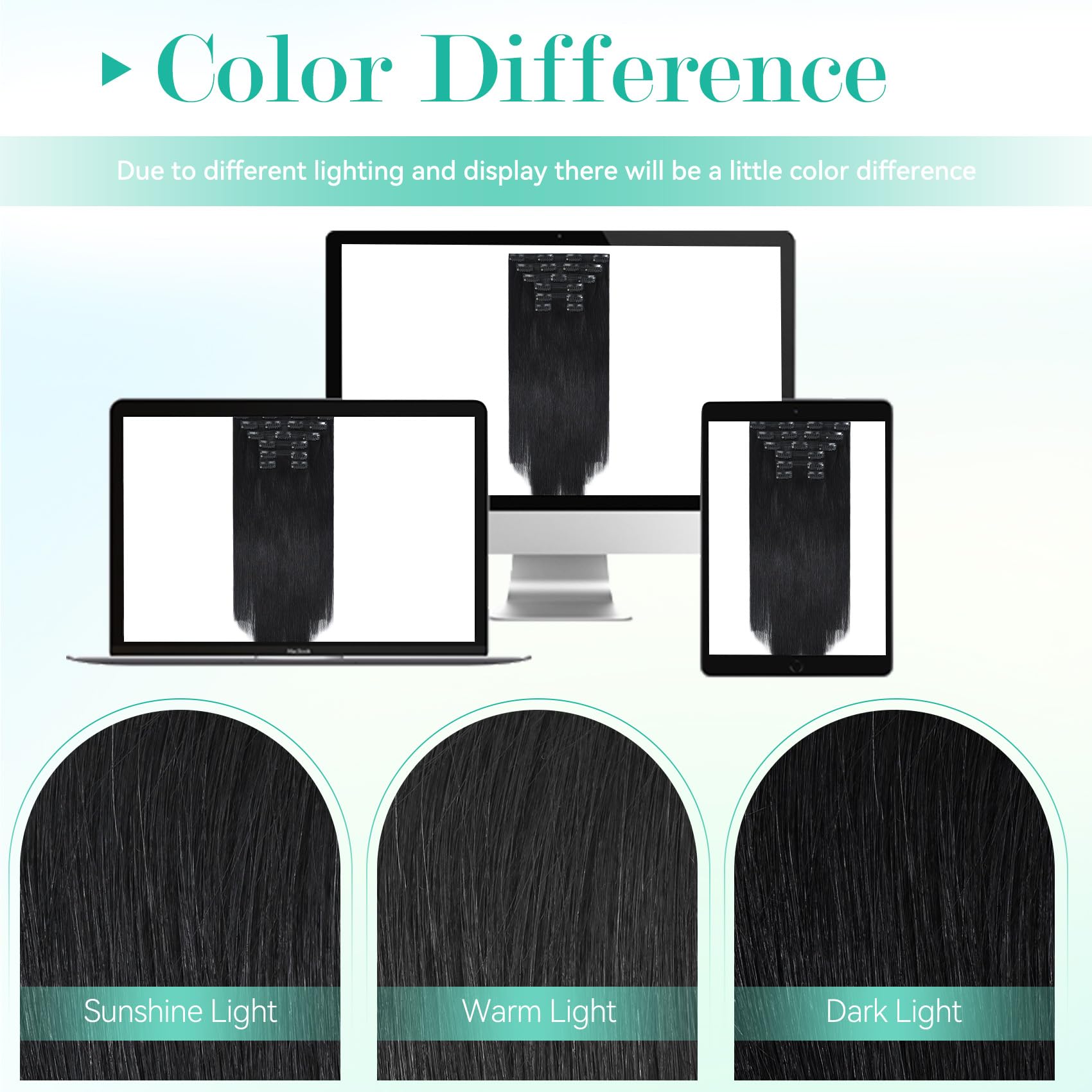 Ukira 22 Inch Clip in Hair Extensions - 7pcs 120g Real Human Remy Hair, Soft Straight Natural Black Hair Extensions for Women | Perfect for Daily Styling, Parties & Special Occasions