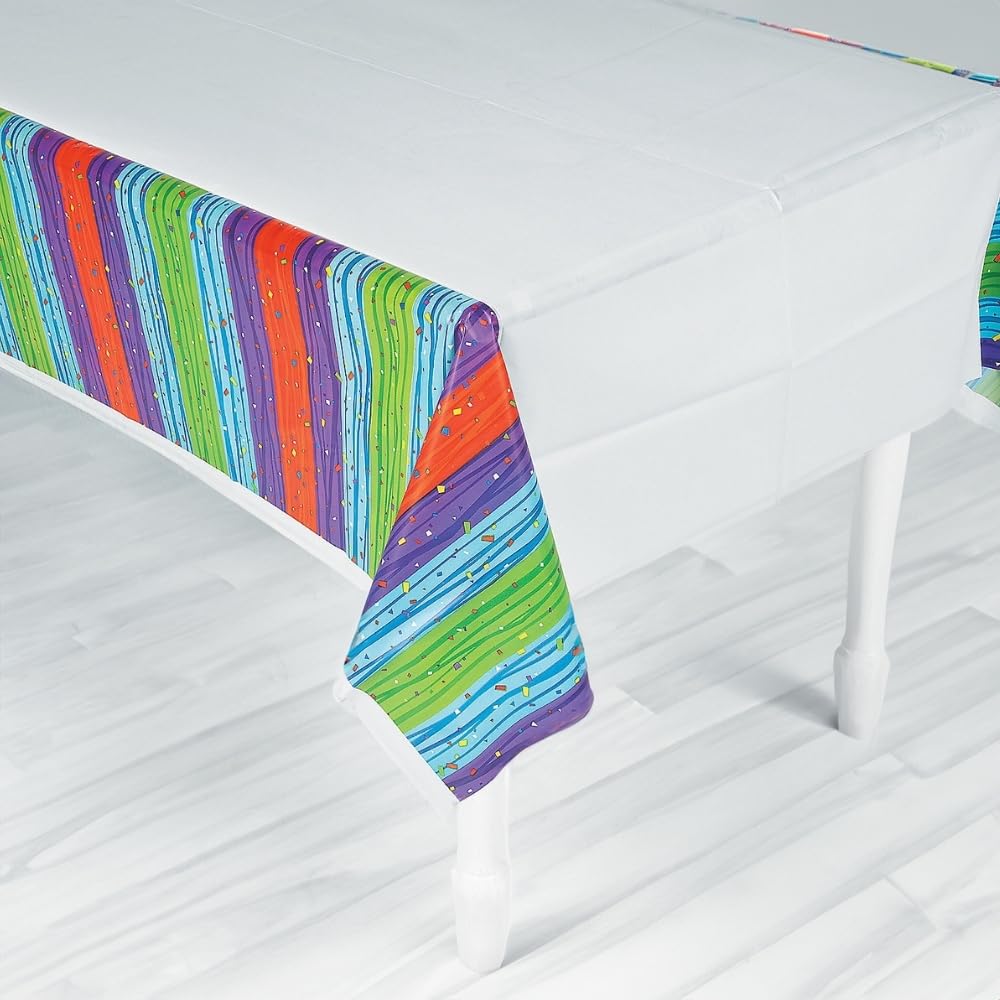 Fun Express Milestone Celebration Tablecloth - 1-Pack Premium Party Supplies for Birthdays, Anniversaries & Special Events - Perfect for Baby Showers, Graduations & Family Gatherings