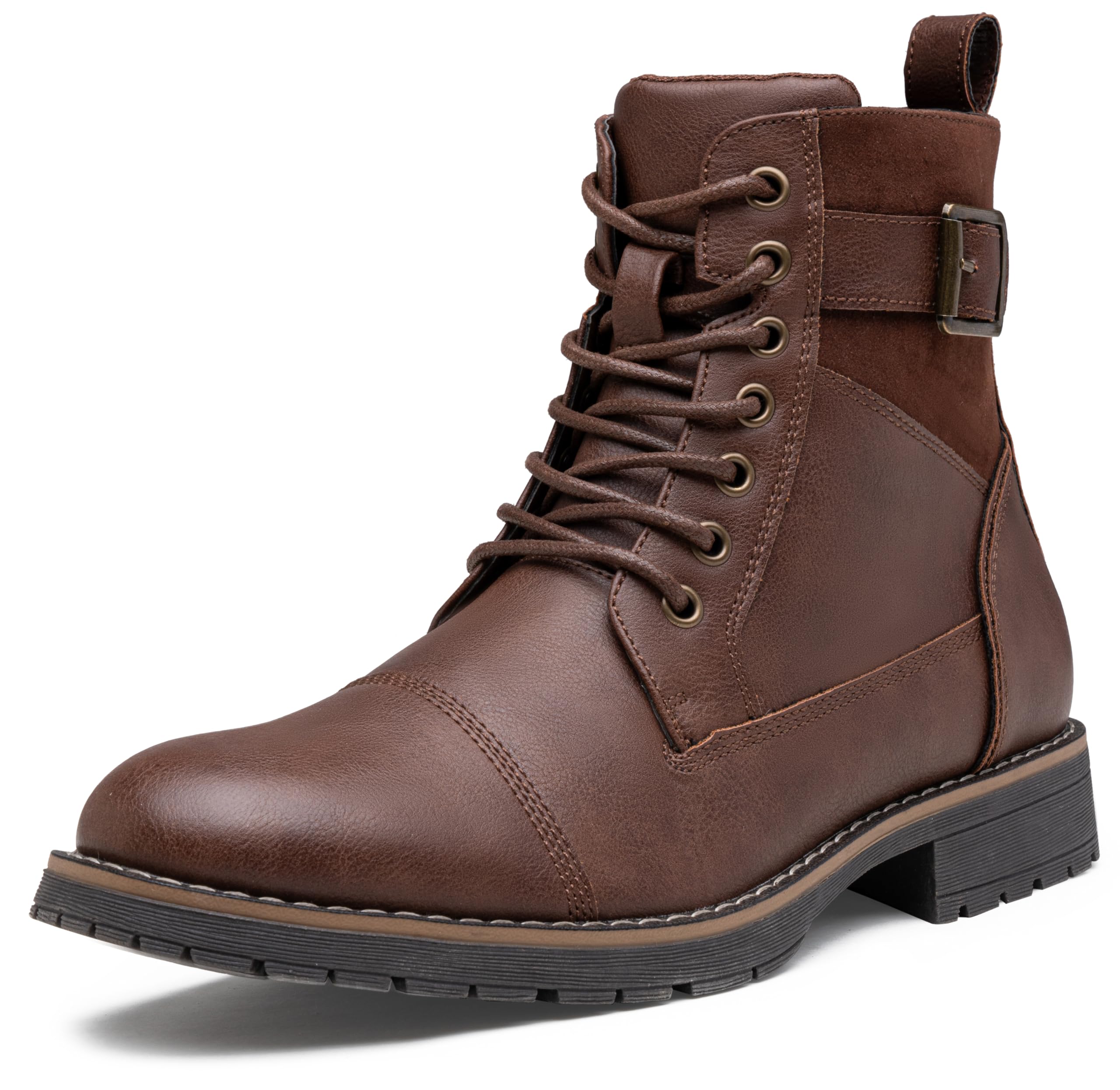 Vostey Men's Casual Motorcycle Combat Ankle Boots - Stylish Dress Boots for Everyday Wear & Outdoor Activities