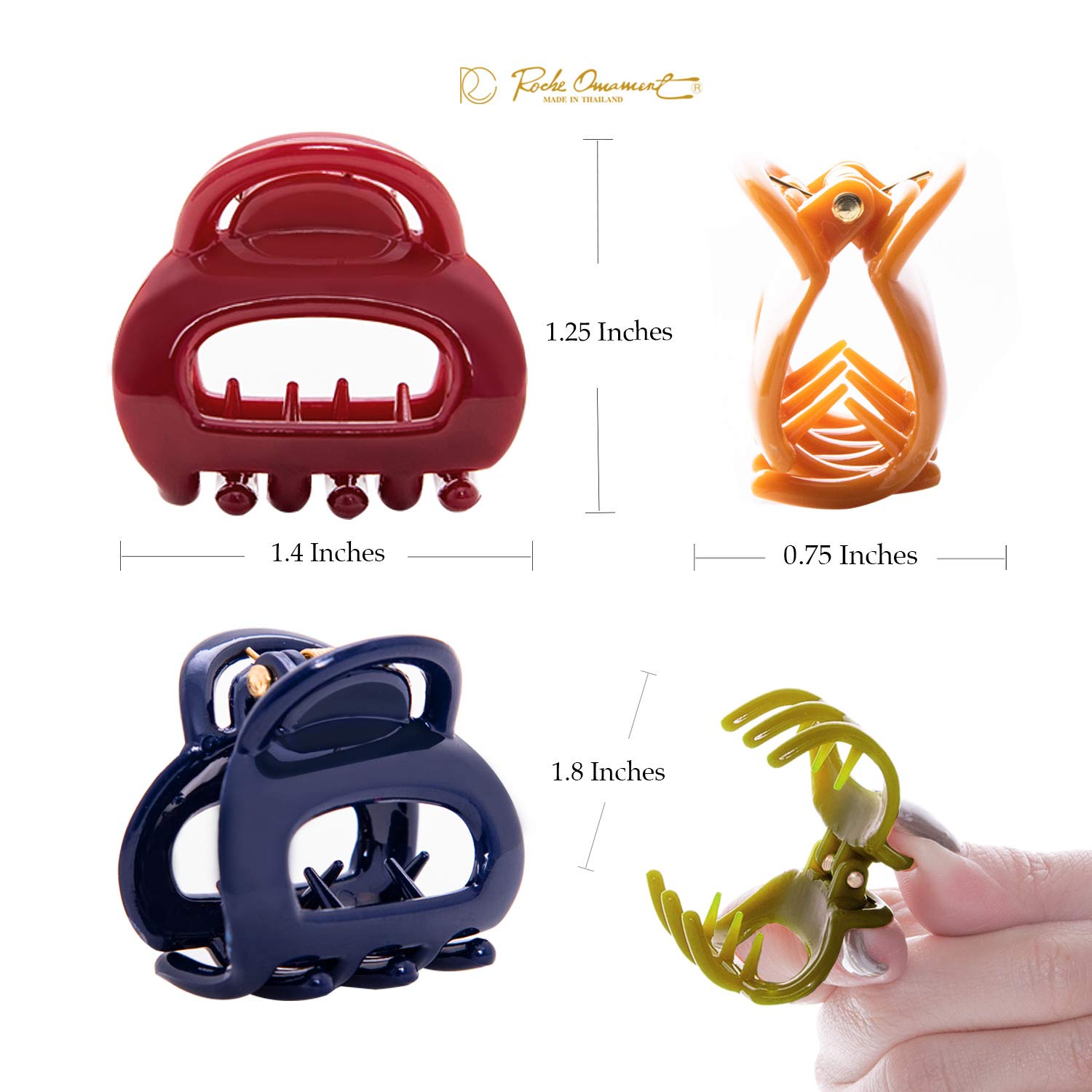 12 Pcs Women's Fashion Hair Clips - Strong Hold Hollow Jaw Claw Barrettes for Styling, Small Multicolor Hair Accessories | Perfect for Sectioning, Updos, Ponytails & Everyday Hairstyles