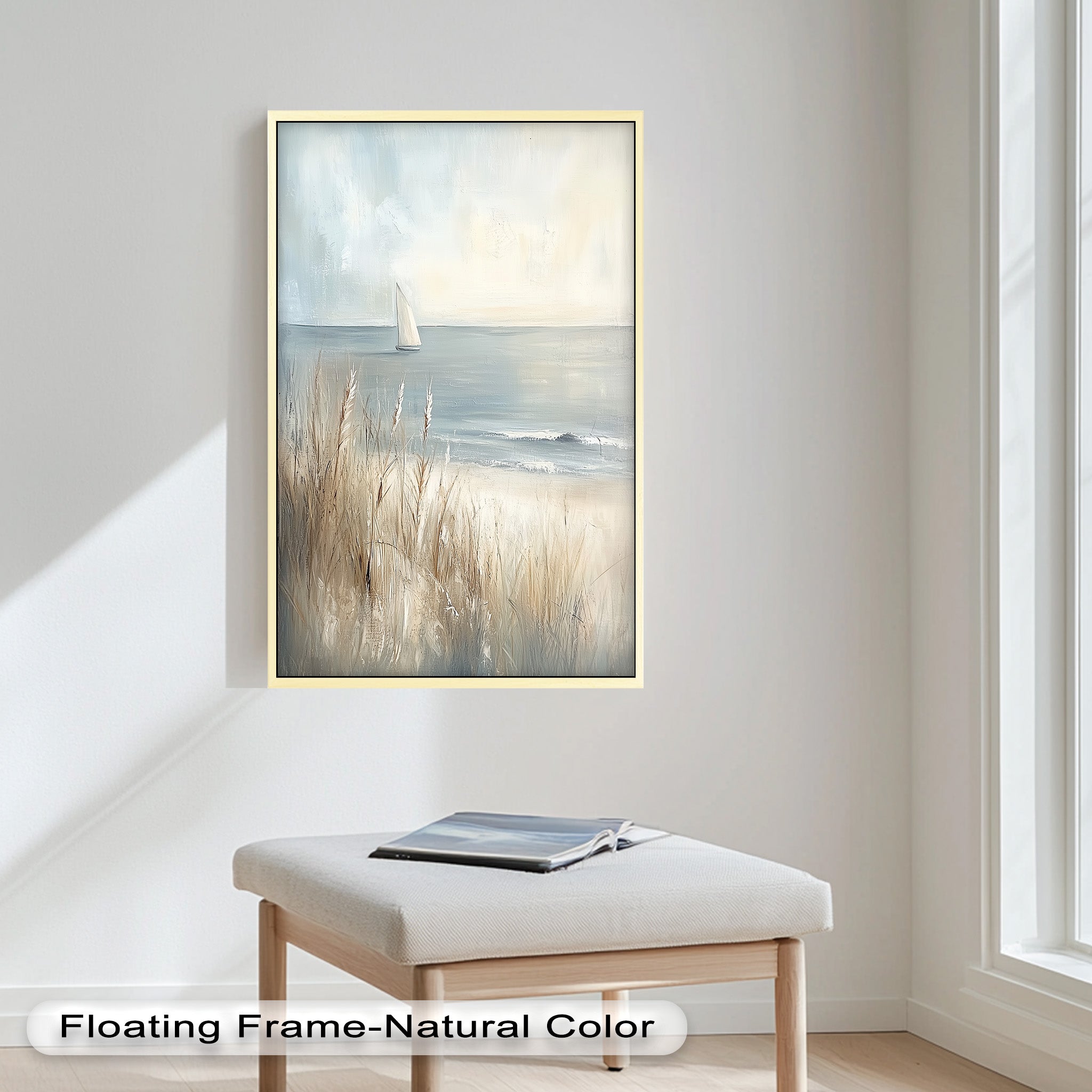 Coastal Calm Sailboat Oil Painting - Handmade Nautical Artwork for Beach House Decor | Perfect for Living Room, Bedroom & Office Wall Art