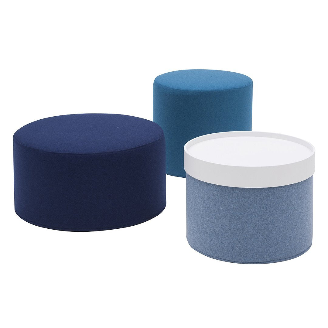 Softline Drum Pouf Ottoman - Stylish and Comfortable Footstool for Living Room, Bedroom, or Nursery - Perfect for Extra Seating and Relaxation