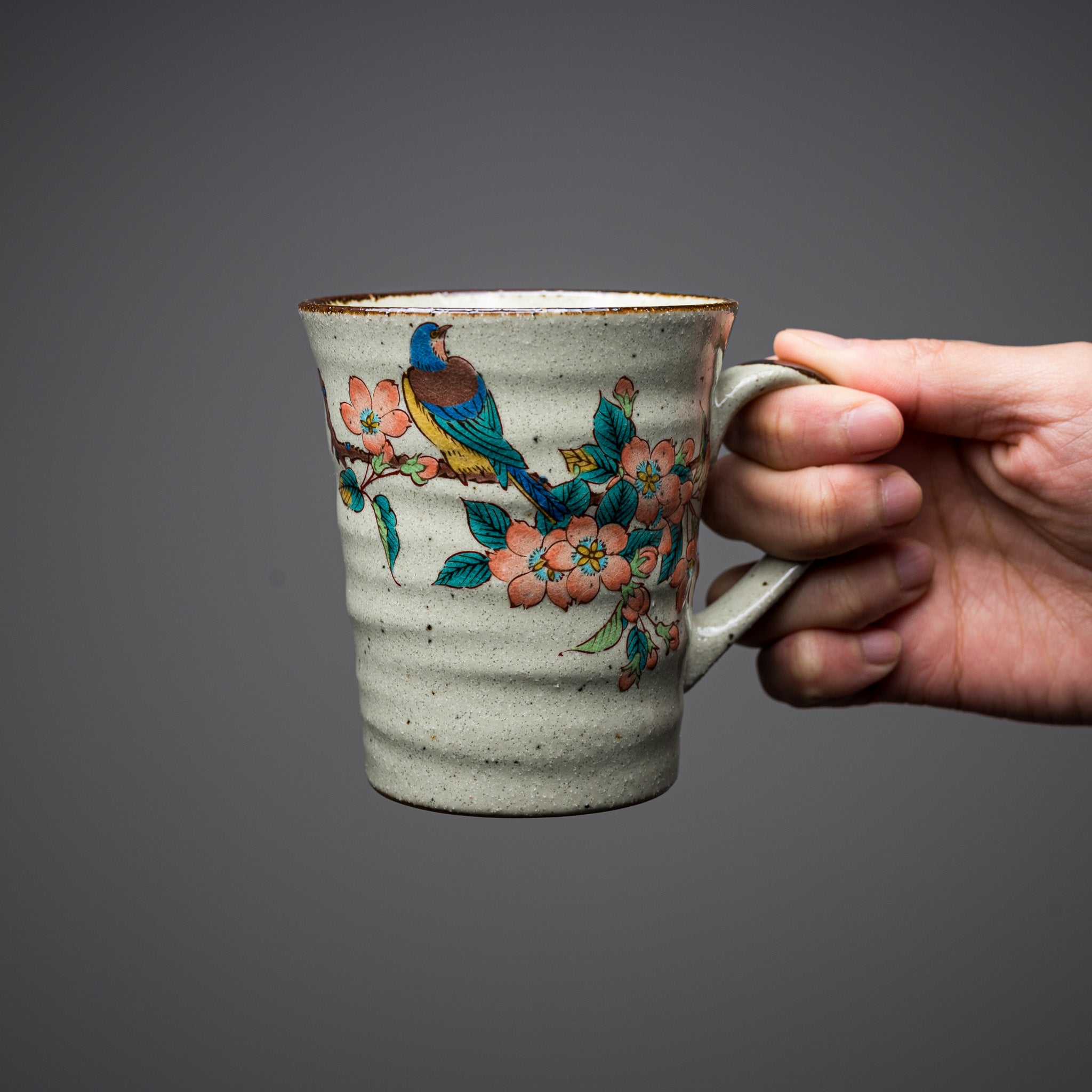 Kutani Ware Pair Mug Cup - Japanese Porcelain Tea Cups with Spring Floral Design, Handcrafted Ceramic Coffee Mugs for Couples    Perfect for: Romantic Morning Coffee, Japanese Tea Ceremony Gifts, Spring Home Decor, Anniversary Presents for Couples