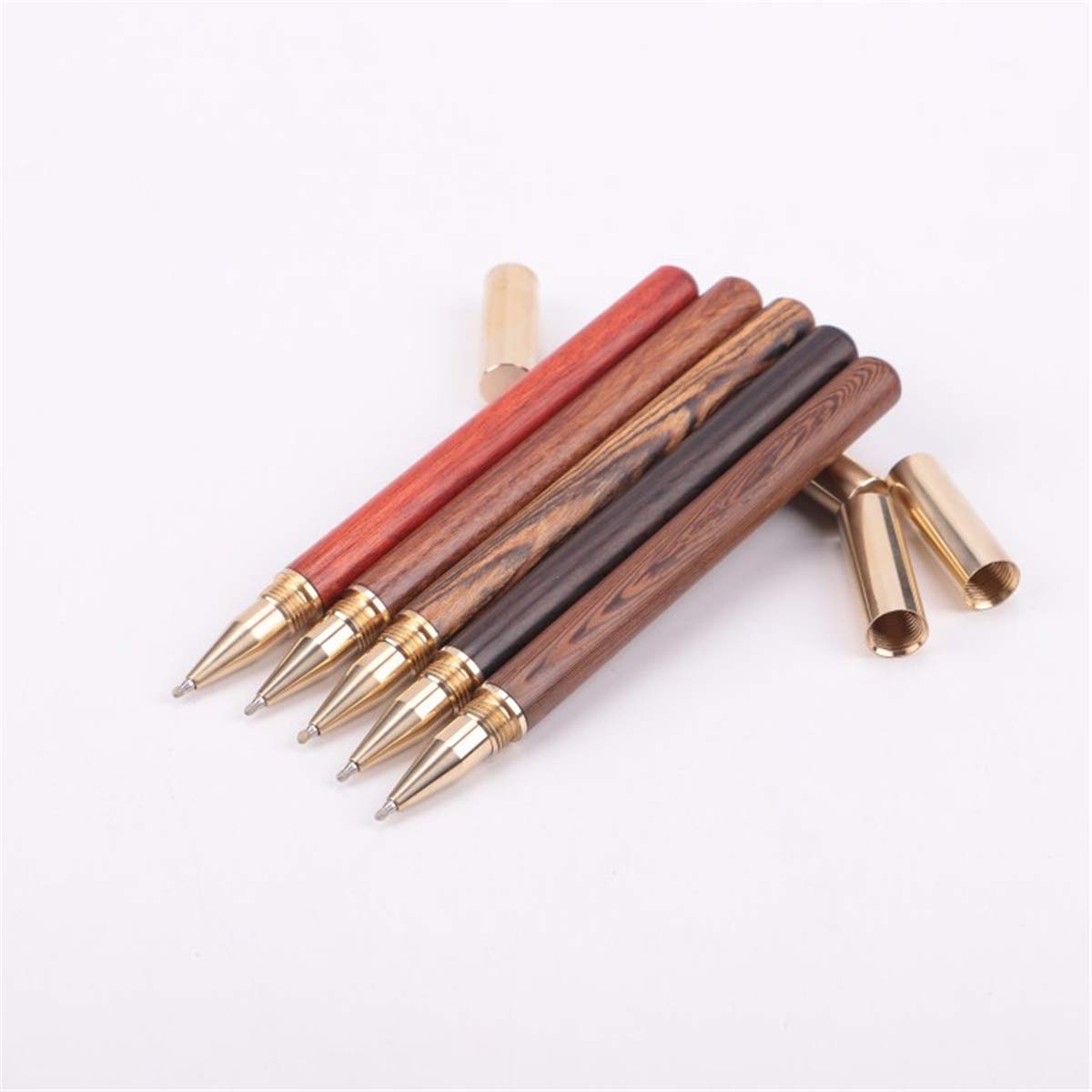 Vintage Wooden Ballpoint Pen with Brass Ball Roller & Metal Cap - Classic Writing Instrument for Office, School & Gift Giving - Perfect for Journaling, Note Taking & Everyday Use