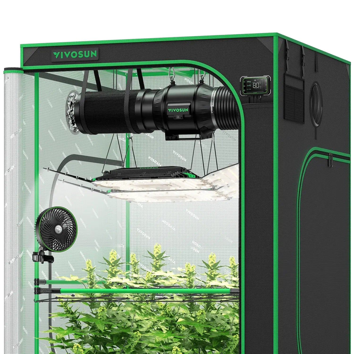 Vivosun Smart Grow Tent Kit Pro - 4x4 Feet Indoor Hydroponic System with 2 T6 LED Grow Lights for 4 Plants | Perfect for Home Gardening, Seed Starting & Indoor Plant Cultivation