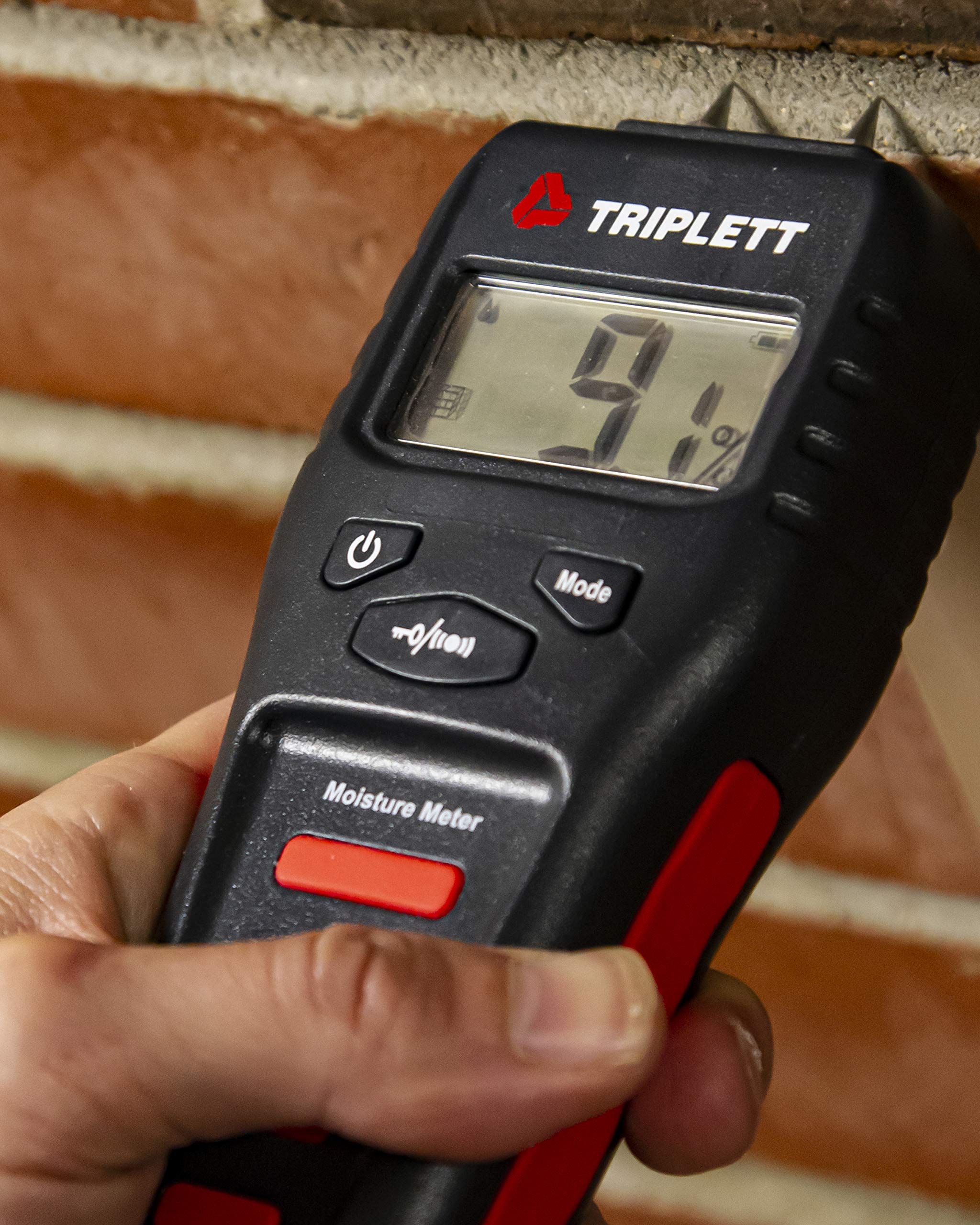 Triplett MS150 Pin/Pinless Moisture Meter for Wood, Drywall, Concrete - Digital Non-Invasive Water Detector with Audible Alert - Perfect for Home Inspection, Flooring Installation & Construction Projects