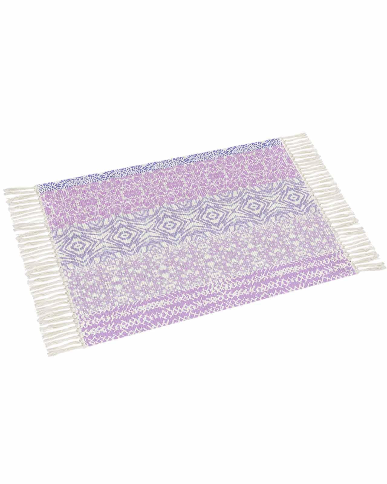 Purple Boho Large Area Rug 4x6ft - Handwoven Runner Rug with Geometric Mandala Tie-Dye Pattern | Washable Bohemian Carpet with Tassels for Living Room, Bedroom, Kitchen, Bathroom & Classroom | Indoor Door Mat for Home Decor & Yoga Space