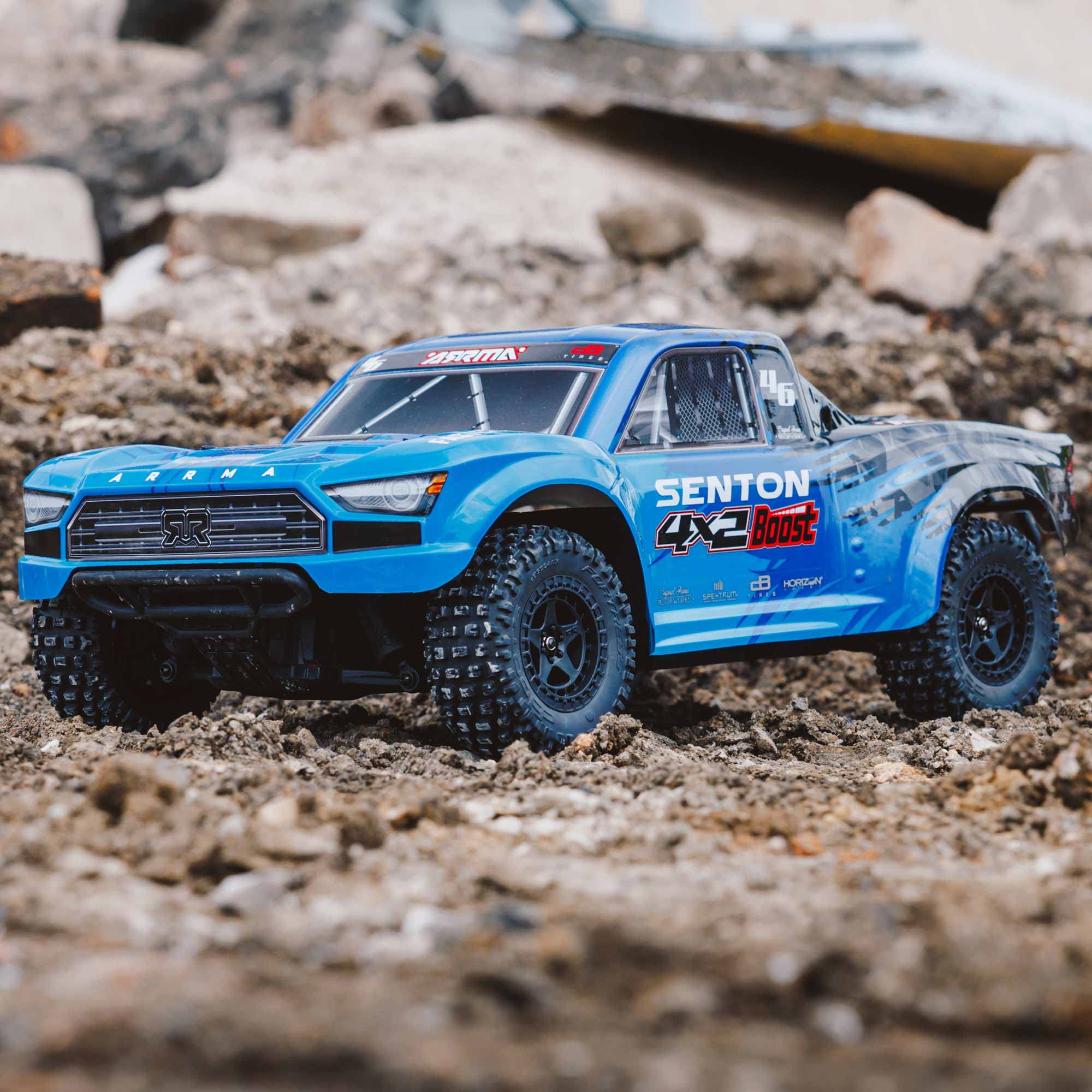ARRMA 1/10 SENTON 4X2 Boost MEGA 550 Brushed Short Course RC Truck RTR with Battery & Charger - Blue (ARA4103SV4T2) | Ready-to-Race Off-Road RC Car for Adults & Kids | Perfect for Backyard Racing, Off-Road Adventures & RC Hobby Enthusiasts