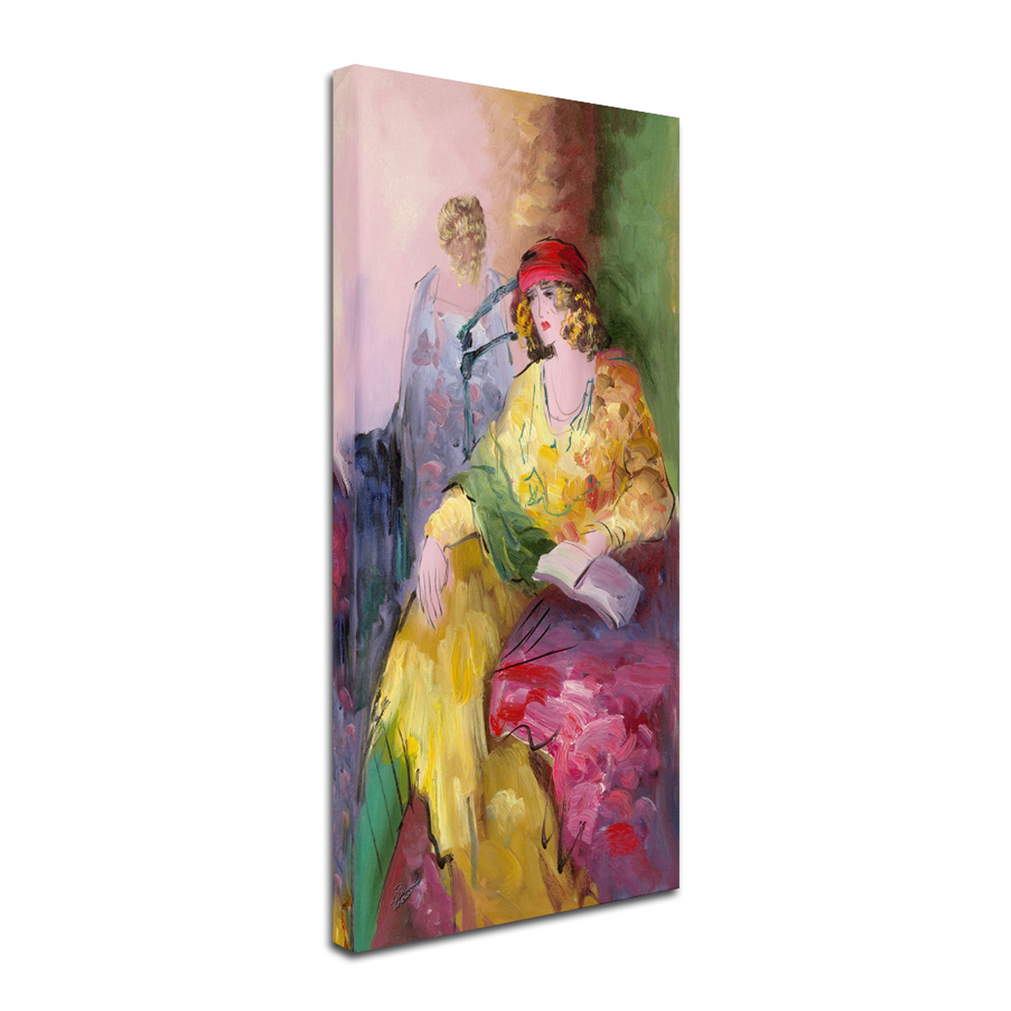 Trademark Fine Art Reading Book by Rosario Tapia - Premium Canvas Wall Art Decor, 24x47 Inches - Perfect for Living Room, Bedroom & Office Decor