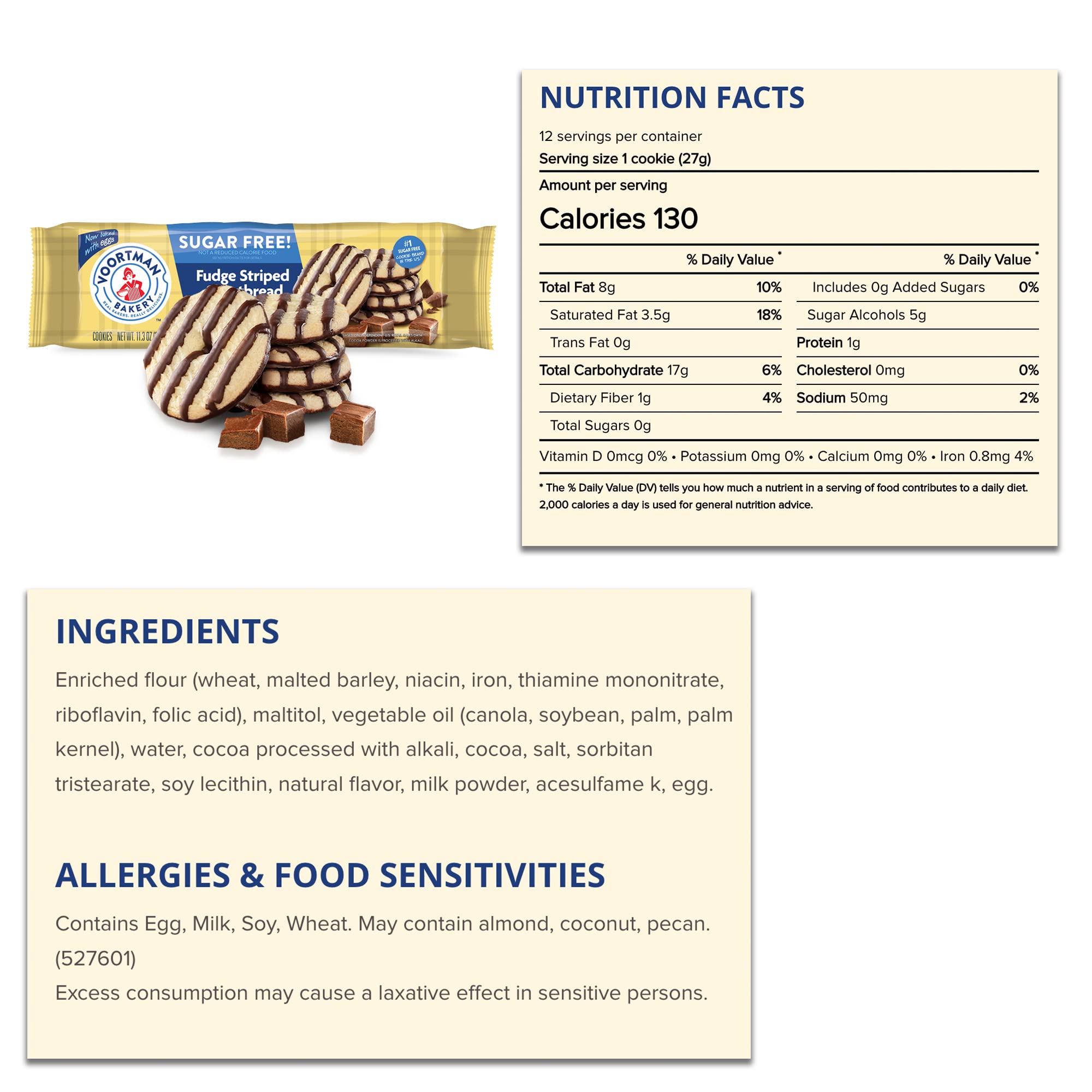 Sugar Free Fudge Striped Shortbread Cookies (4 Packs, 11.3oz) & Organic Yerba Mate Tea Bags (Lemon Roasted, 2 Bags) - 6 Items Total - Perfect for Keto Diet & Afternoon Tea Break